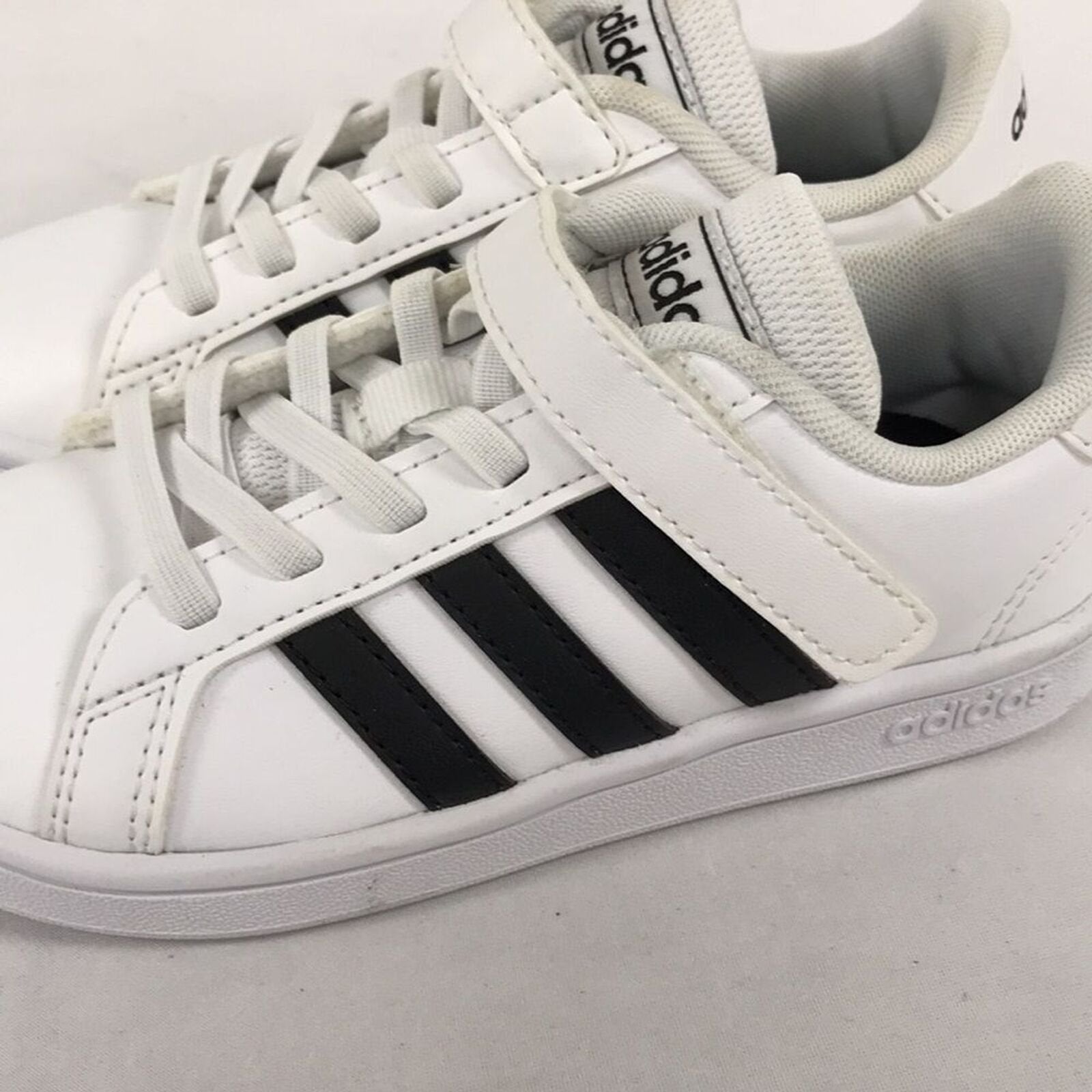adidas unisex child Grand Court Kids Sneaker White Black White 12 US Kids