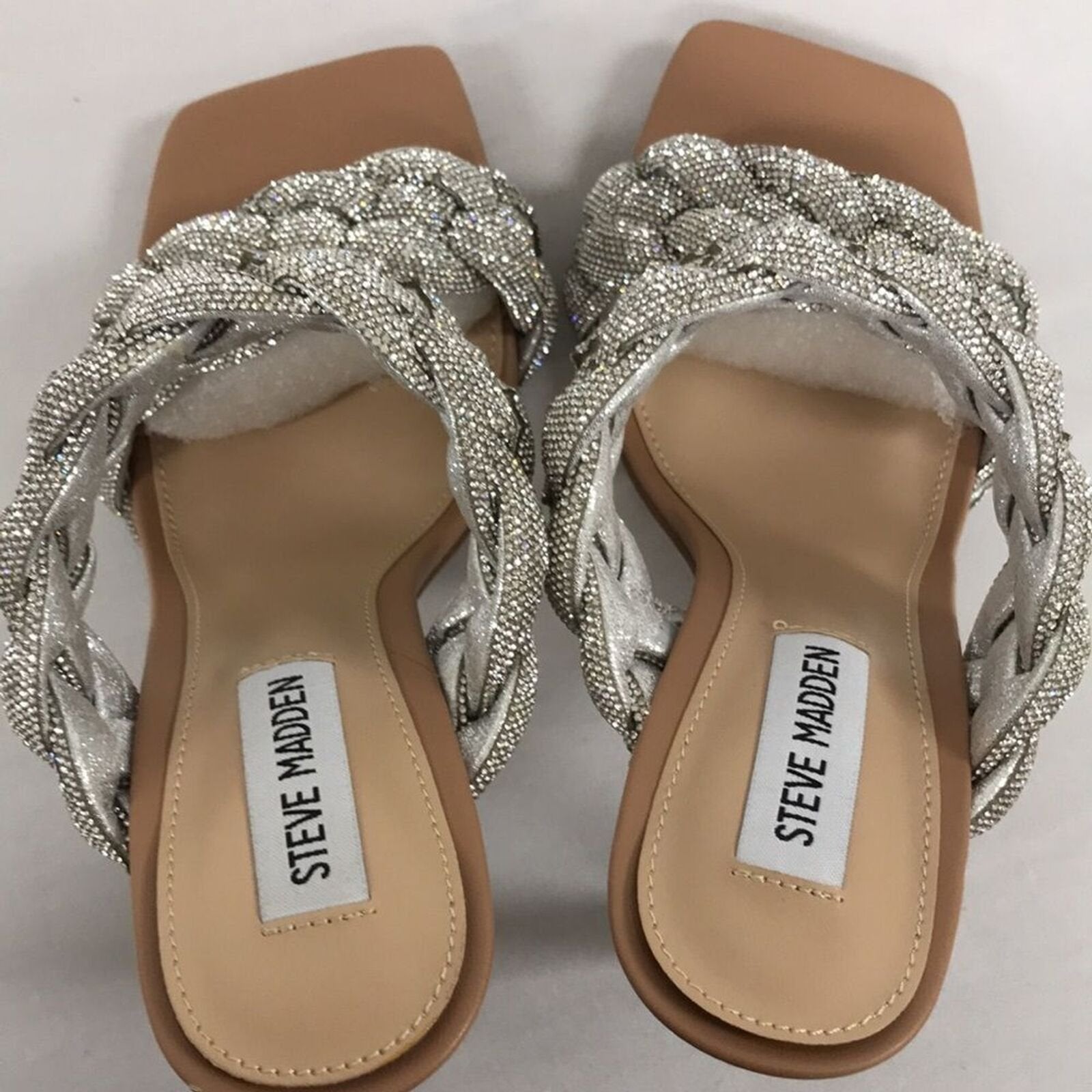 Steve Madden Womens Kenley Heeled Sandal Rhinestone 7.5 US