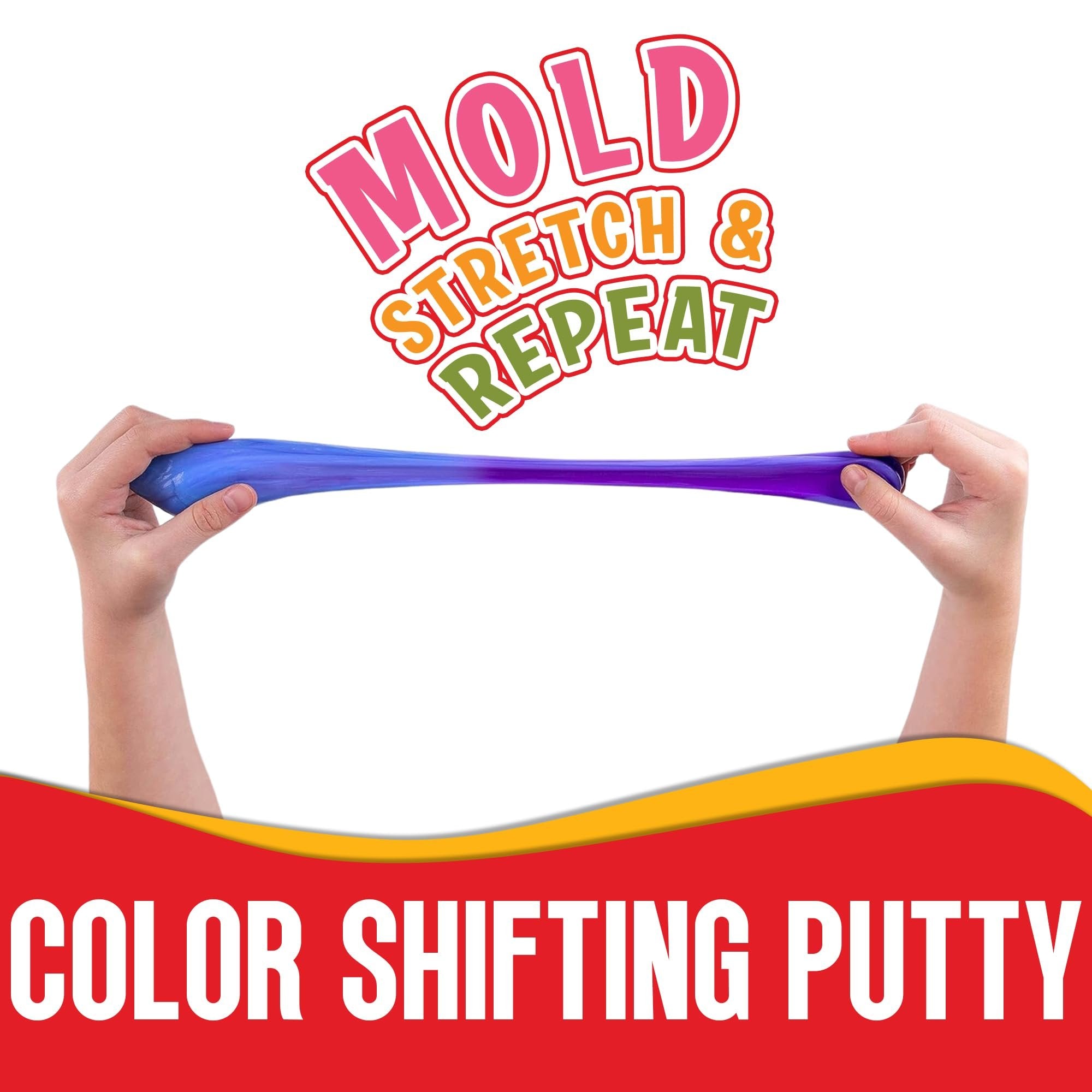 Playbees Color Changing Frudge Putty - 6 Pack - Mini Slime Putty for Sensory Play, Educational Games, Fidget Toys - Heat Sensitive - Magical Color Shifts - Slime Favors - 0.5 Oz