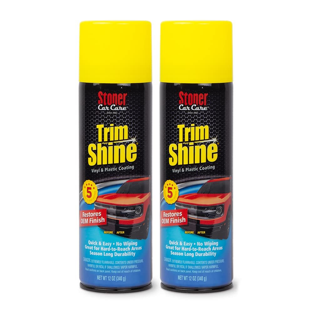 Stoner Car Care 91034-2PK 12-Ounce Trim Shine Protectant Aerosol Restores Dull or Faded Interior and Exterior Plastic Renew Bumpers, Running Boards, and More, Pack of 2