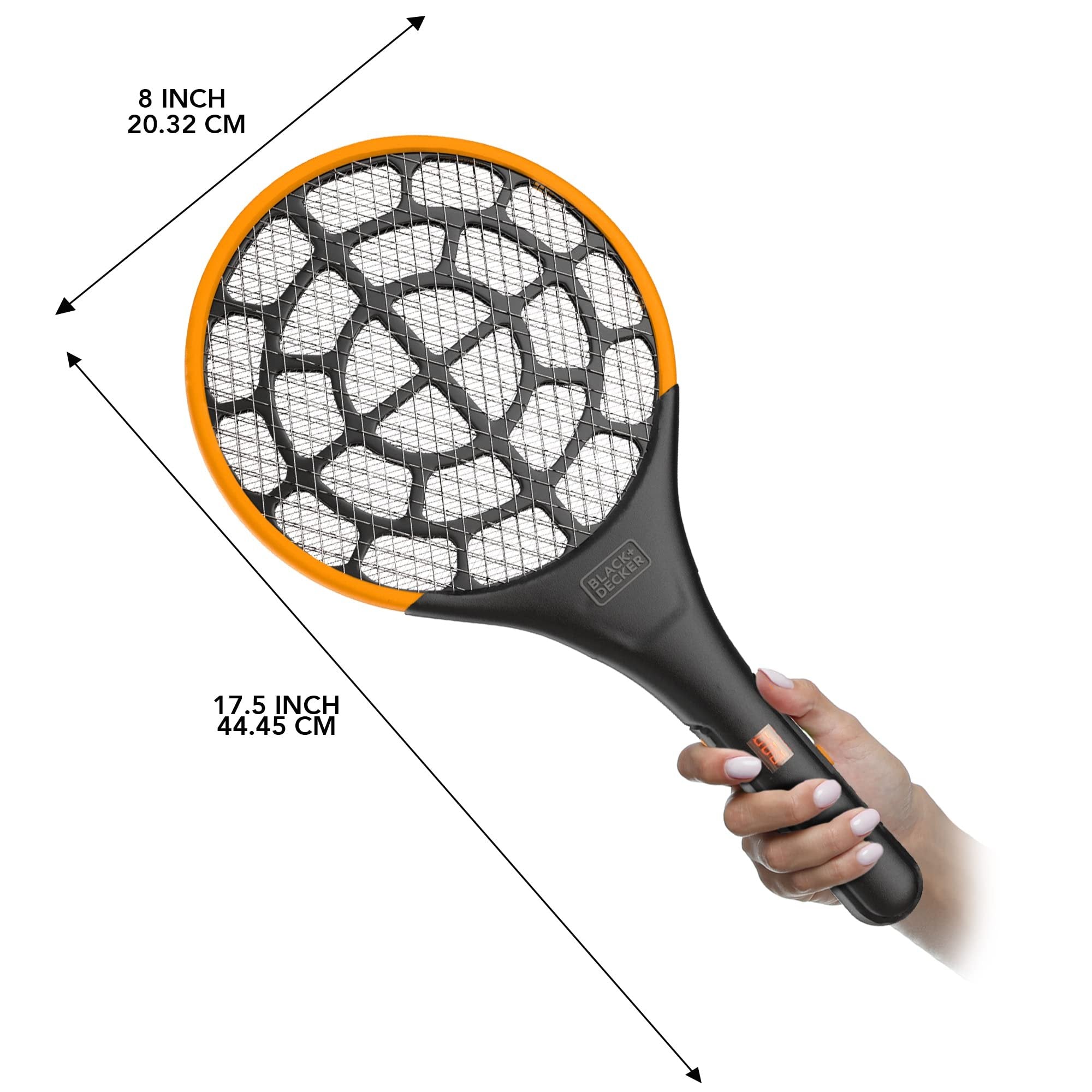 BLACK+DECKER Bug Zapper Fly Swatter Electric - Fly Zapper & Bug Zapper Indoor & Outdoor- Heavy Duty w/Counter for Flies, Mosquitoes, Gnats & Other Small to Large Flying Pests