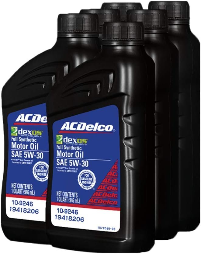 ACDelco GM Original Equipment 19418206 dexos1™ GEN 2 Full Synthetic 5W-30 Motor Oil - 1 qt (Pack of 6)