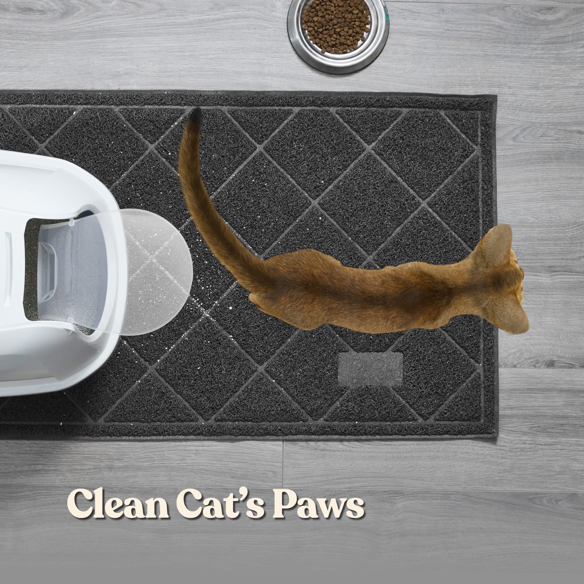 Durable Thick Cat Litter Mat - Modern Cat Mat With Non-Slip Bottom Stays In Place - Super Soft On Kitty Paws - Easy To Clean Litter Box Mat - Waterproof Cat Litter Trapping Mat Protect Floors.