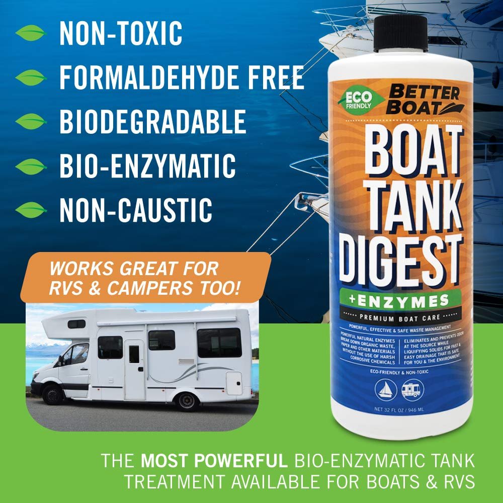 RV Toilet Treatment Liquid Portable Toilet Cleaner Boat Marine Holding Tank Treatment Chemicals for Camper and Sewer Grey and Black Tank Water Waste Flush Septic Safe Digester