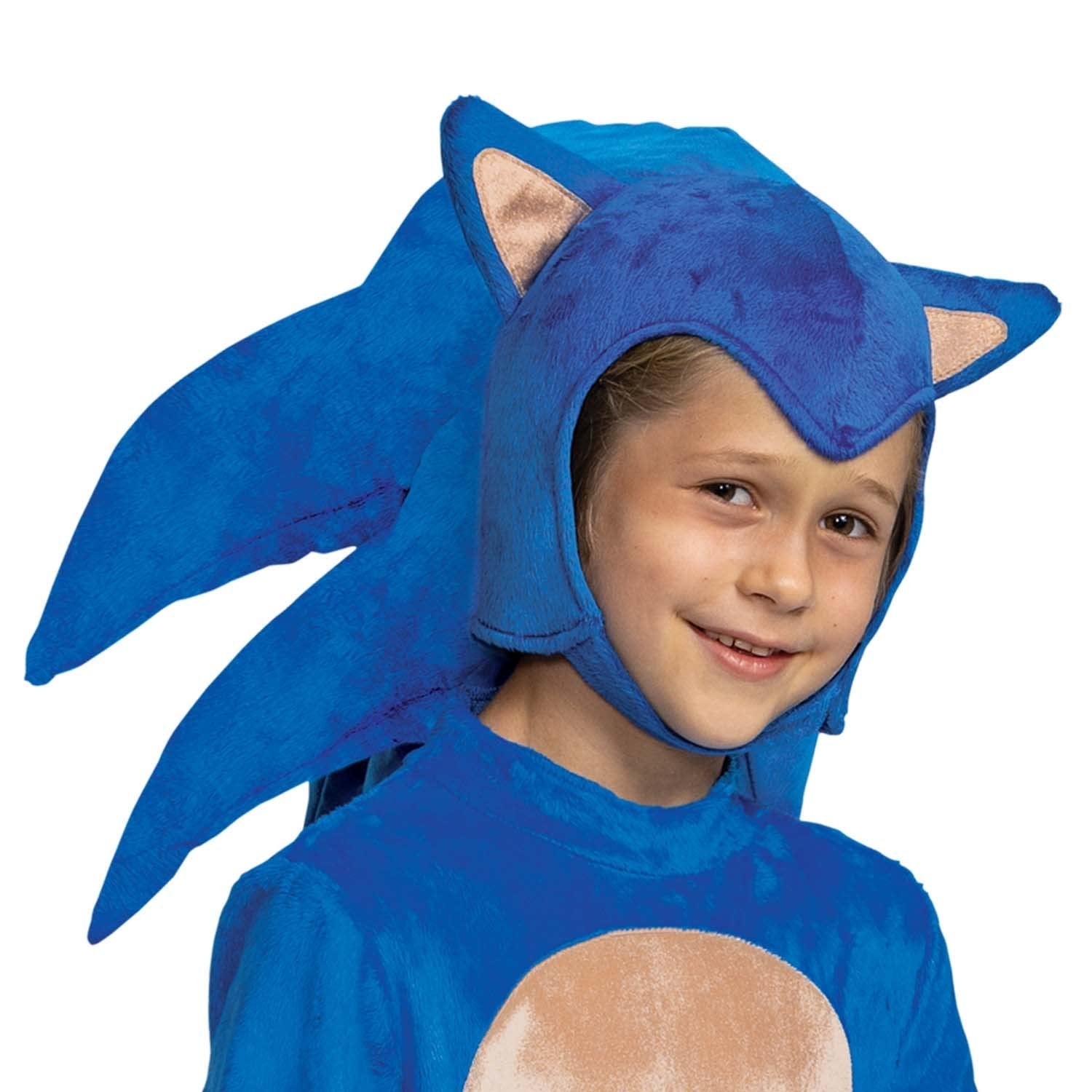 Sonic the Hedgehog Costume, Official Deluxe Sonic Movie Costume and Headpiece, Kids Size Small (4-6)