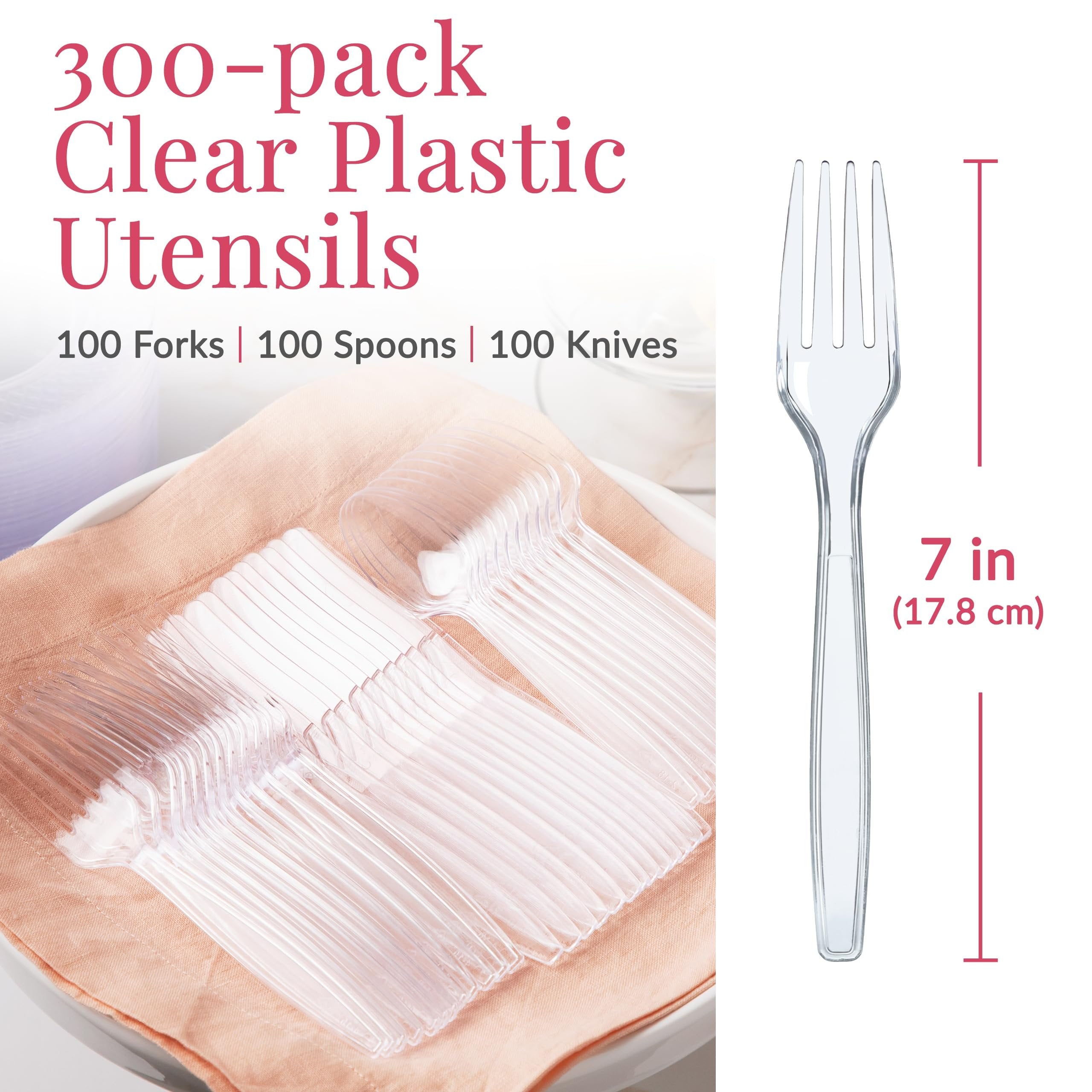 Plastic Silverware Set - Plastic Cutlery Set, Disposable Cutlery Silverware Set