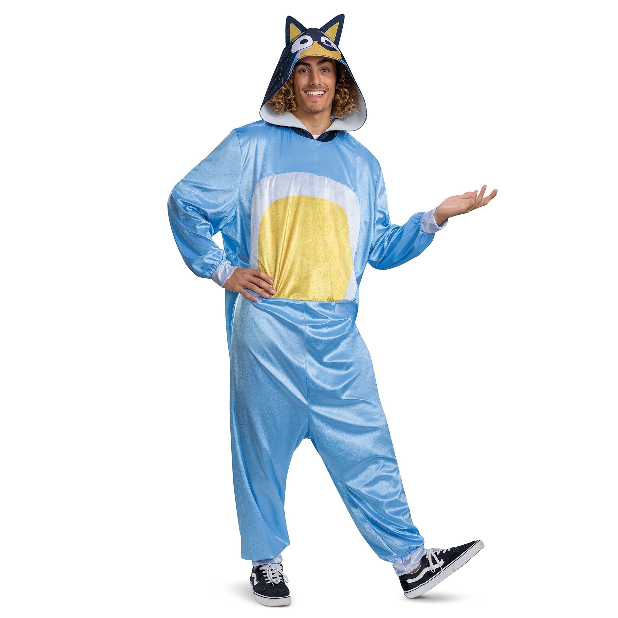 Disguise Bluey Bandit Costume, Official Bluey Dad Costume and Headpiece, One Size Large/XL (42-46)