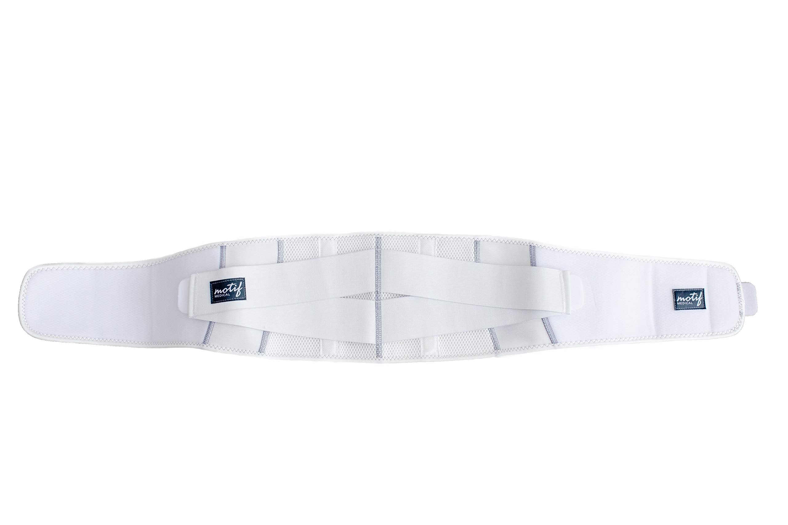 Motif Medical, Pregnancy Support Band, Relieves Pressure on the Abdomen, Lower Back, Hips, and Pelvis, White - Medium