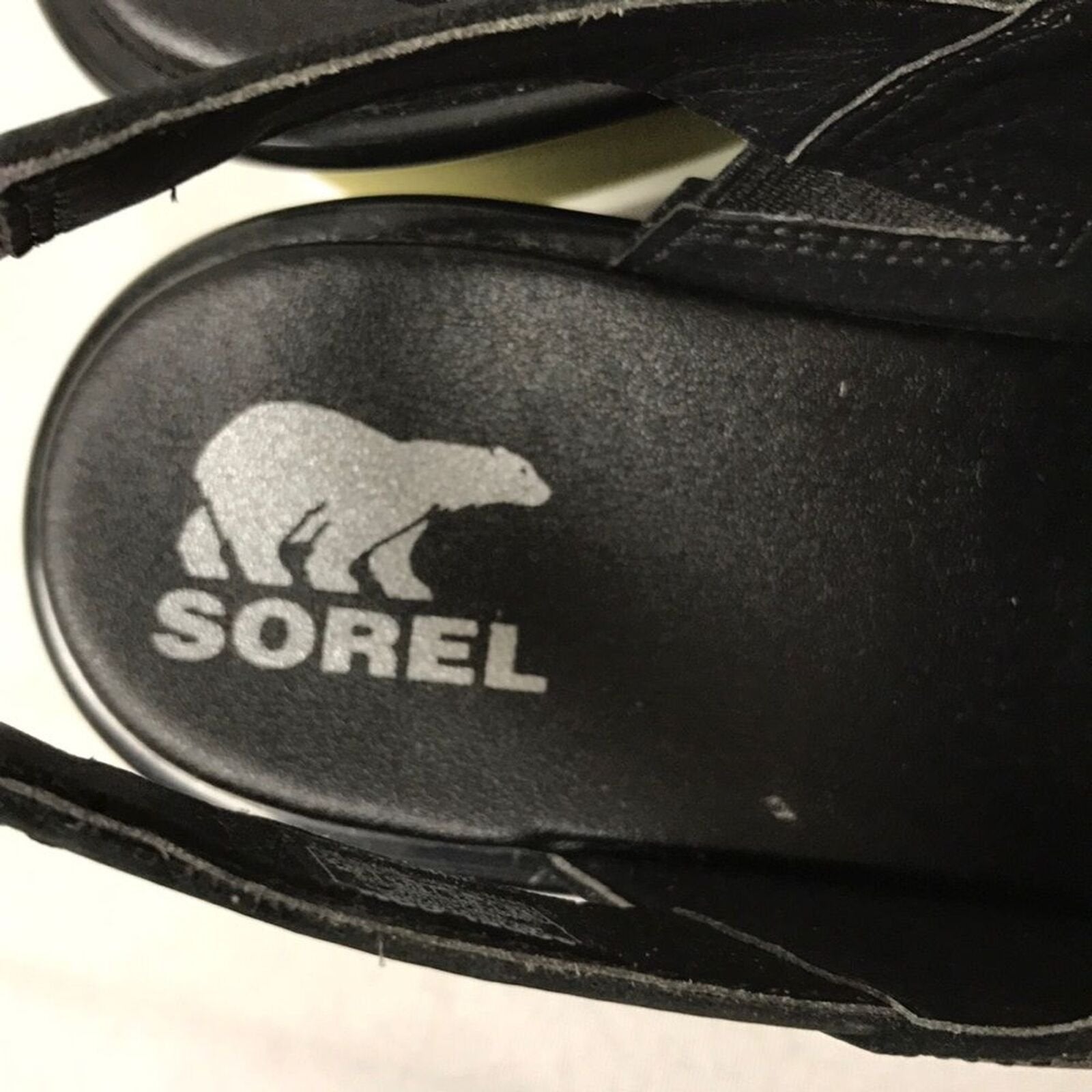 Sorel Womens Joanie III Slingback Sandals  Black White Size 8.5