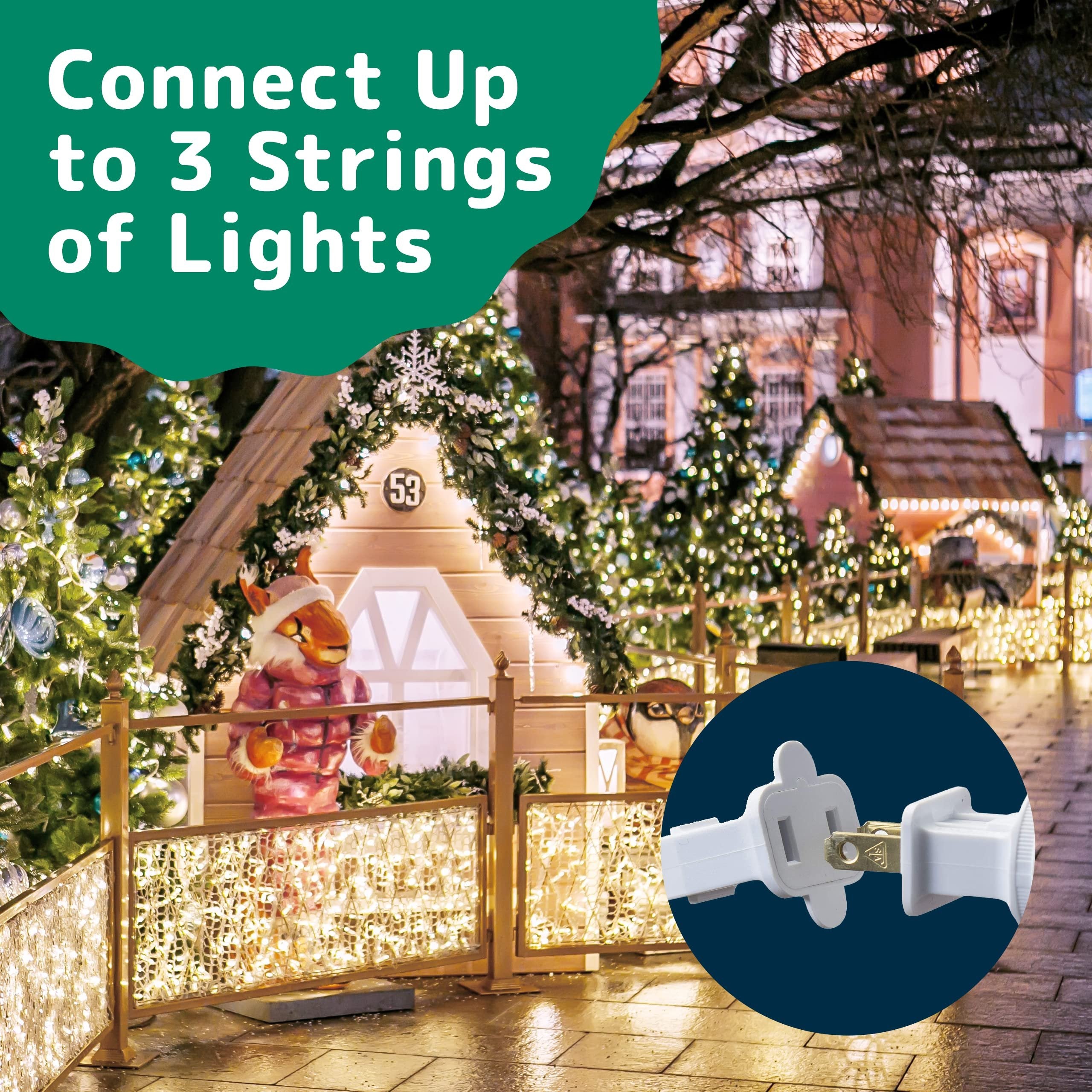 PREXTEX Christmas Lights (60 Feet, 300 Lights) - Clear White Christmas Tree Lights with White Wire - Indoor/Outdoor String Lights - Warm White Twinkle Lights - White Christmas Lights