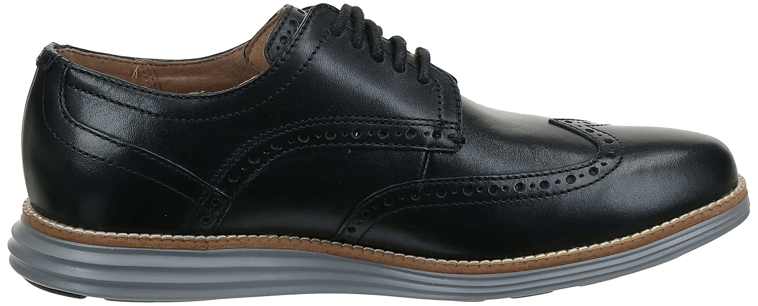 Cole Haan mens Original Grand Wingtip Oxford, Black Leather/Ironstone, 14 US