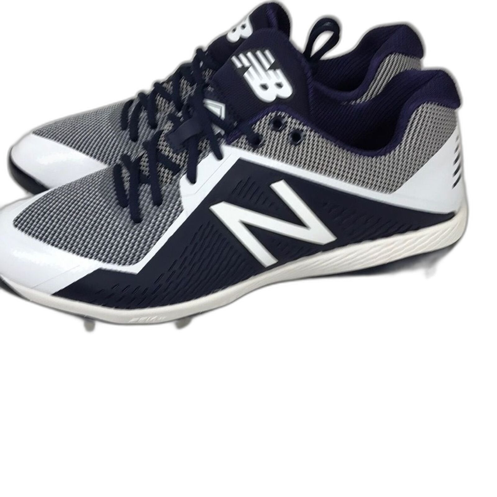 New Balance Navy Blue White Mens Size 12.5 L4040TN4 Metal Cleat Baseball Shoe