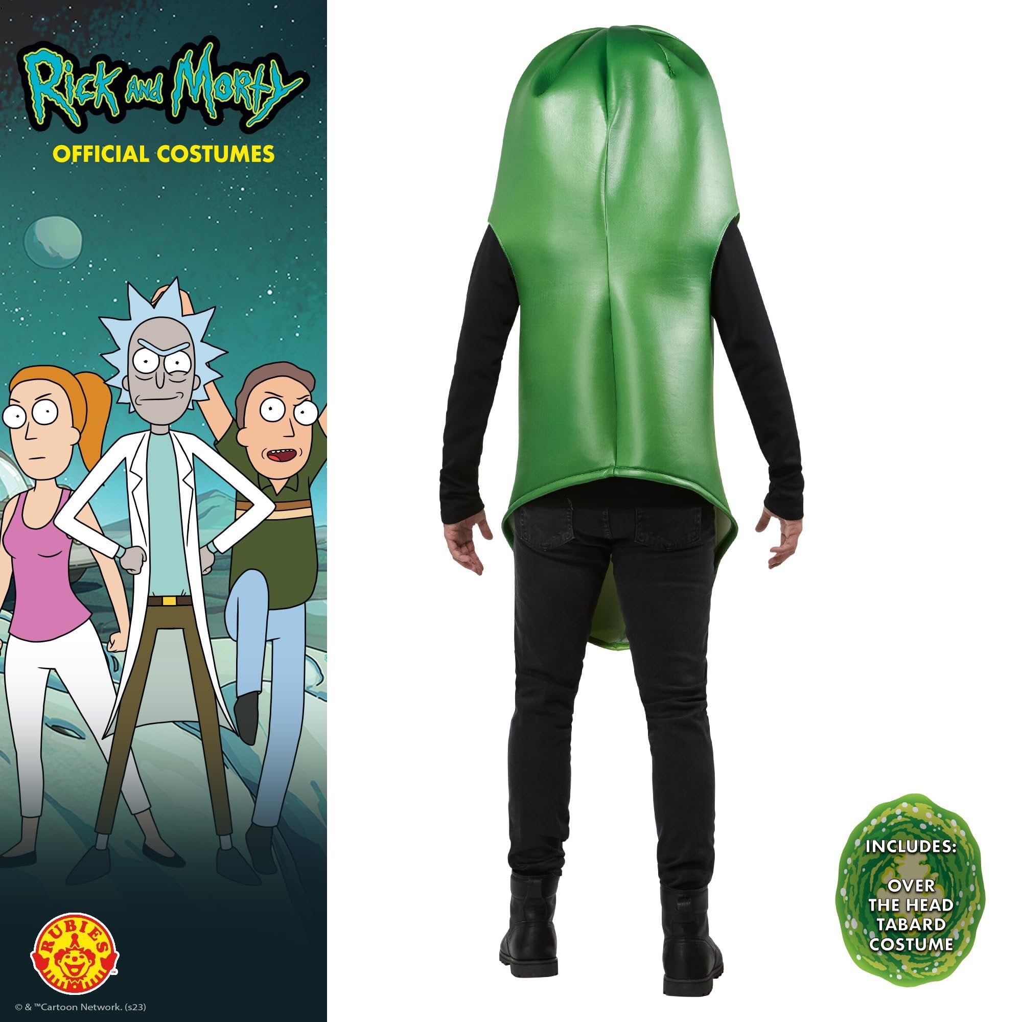 Rubie's Adult Rick and Morty Pickle Rick Costume, As Shown, One Size