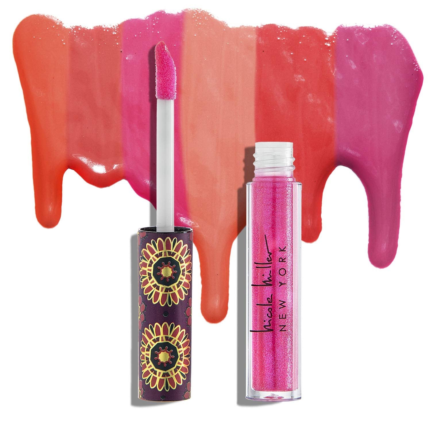 Nicole Miller 10 Pc Lip Gloss Collection, Shimmery Lip Glosses for Women and Girls, Long Lasting Color Lip Gloss Set with Rich Varied Colors (Purple)