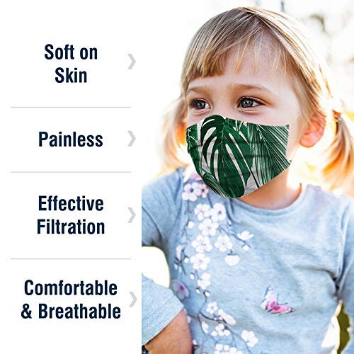 WECARE Disposable Face Masks For Kids, 50 Spring Collection Face Masks, Individually Wrapped