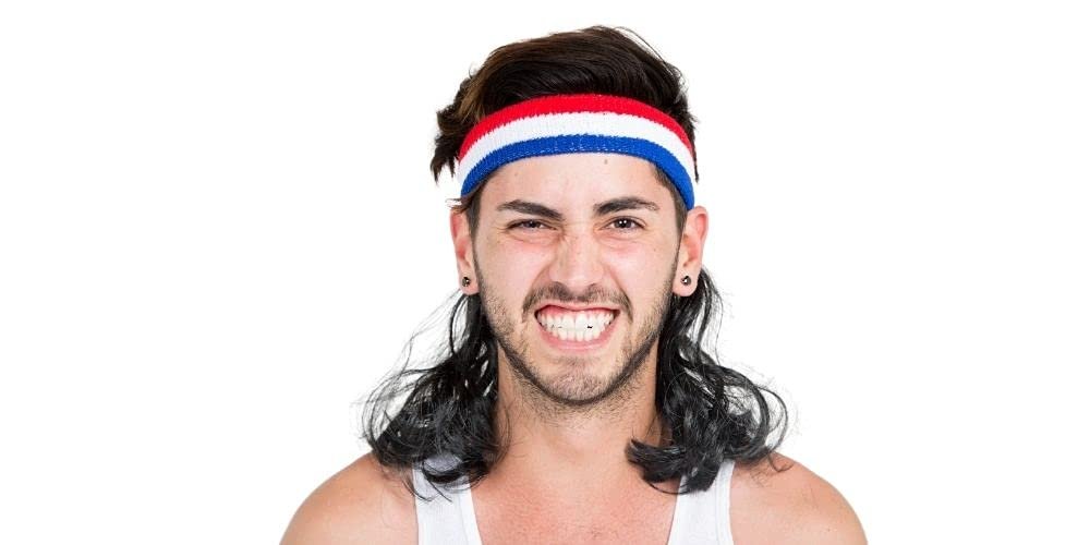 Bobcat Mullet Headband Wig - Black - Free Shipping & Returns
