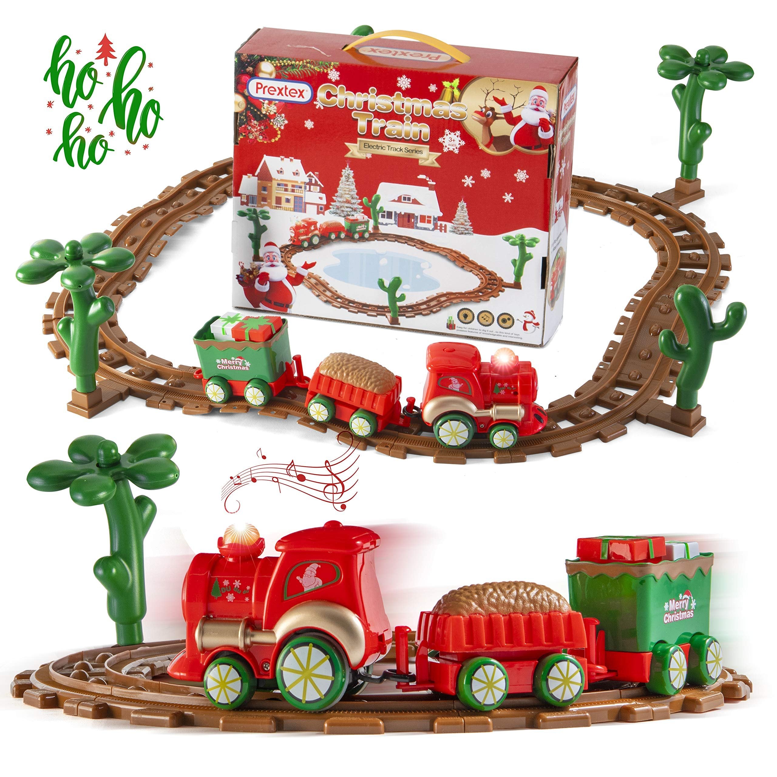 PREXTEX Kids Musical Train Set for Kids with Christmas-Themed Music, Perfect Year-Round Gift for Boys Girls Toddlers