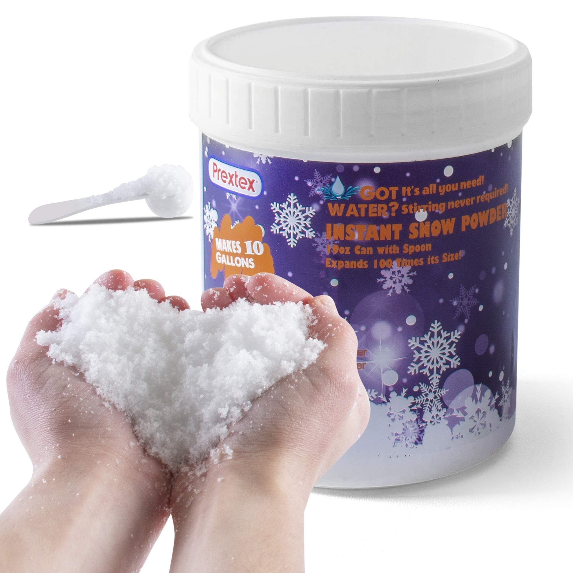 Instant Snow Powder - Makes 10 Gallons of Fake Snow - Perfect for Winter Decoration, Village Displays, Holiday and Winter Crafts and Artificial Snow Play