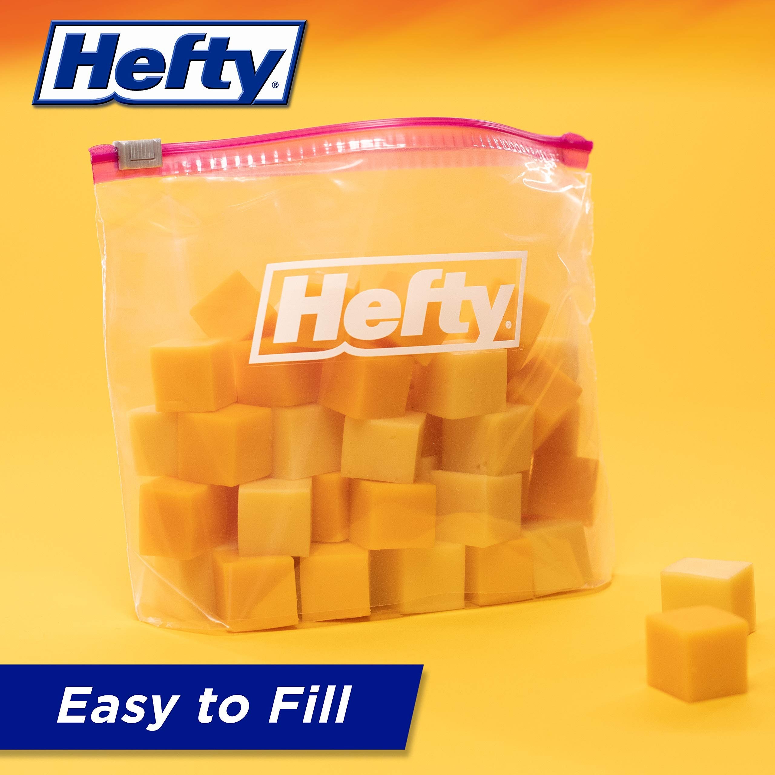 Hefty Slider Storage Bags, Quart Size, 40 Count (Pack of 3), 120 Total