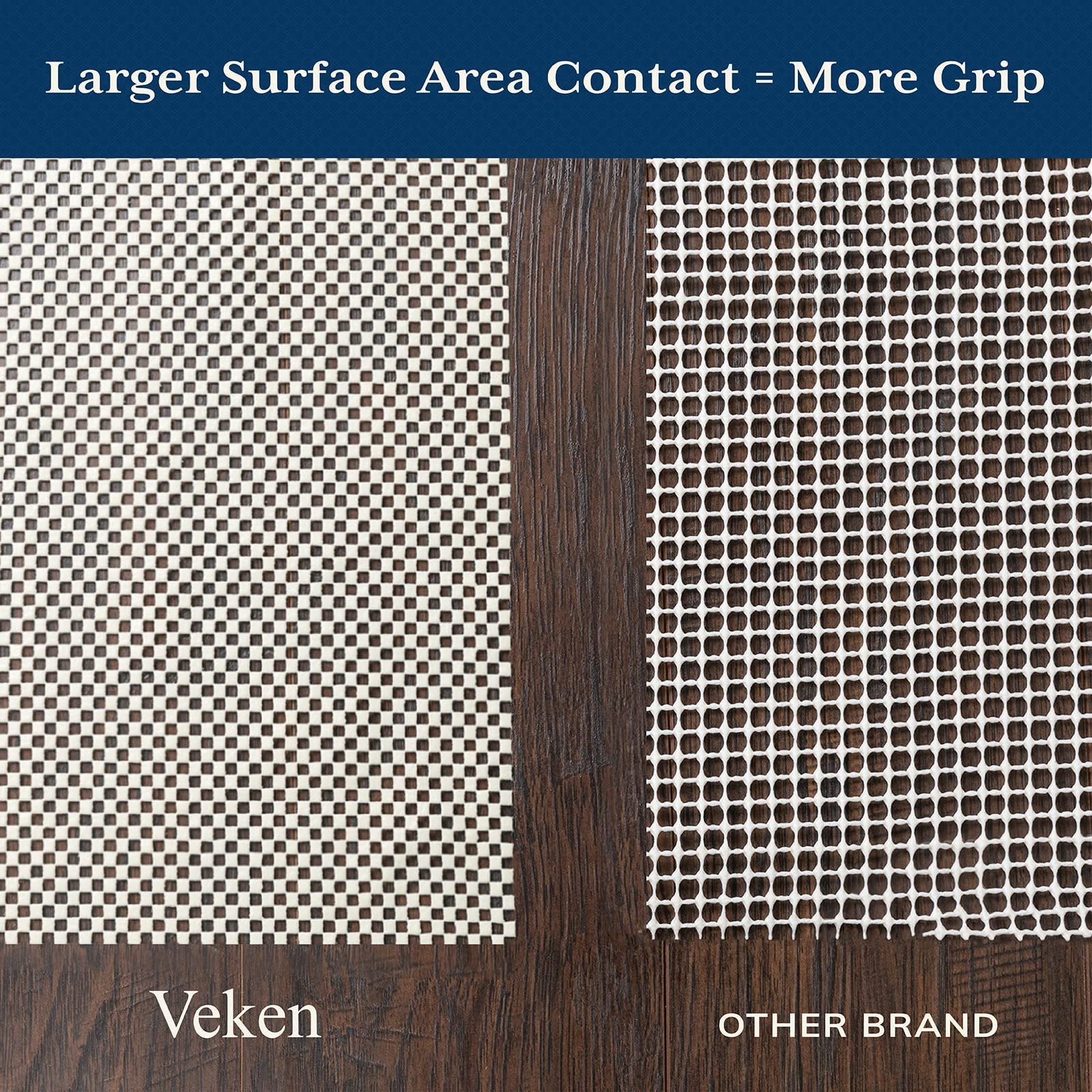 Veken 4x6 Rug Pad Gripper for Hardwood Floors, Non Slip Rug Pads for Area Rugs, Thick Rug Grippers for Tile Floors, Under Carpet Anti Skid Mat, Keep Your Rugs Safe and in Place