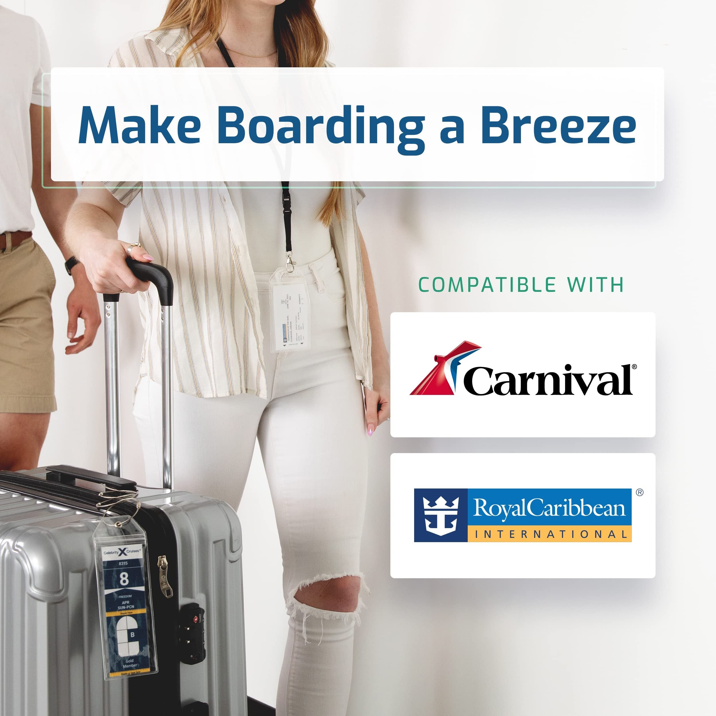 Highwind Cruise Luggage Tags for Suitcases | Compatible with Celebrity Cruise Luggage Tag Holder 2022 Cruise Luggage Tags Royal Caribbean Luggage Tag Holders Travel Essentials - 8 Pack + 4 ID Holders