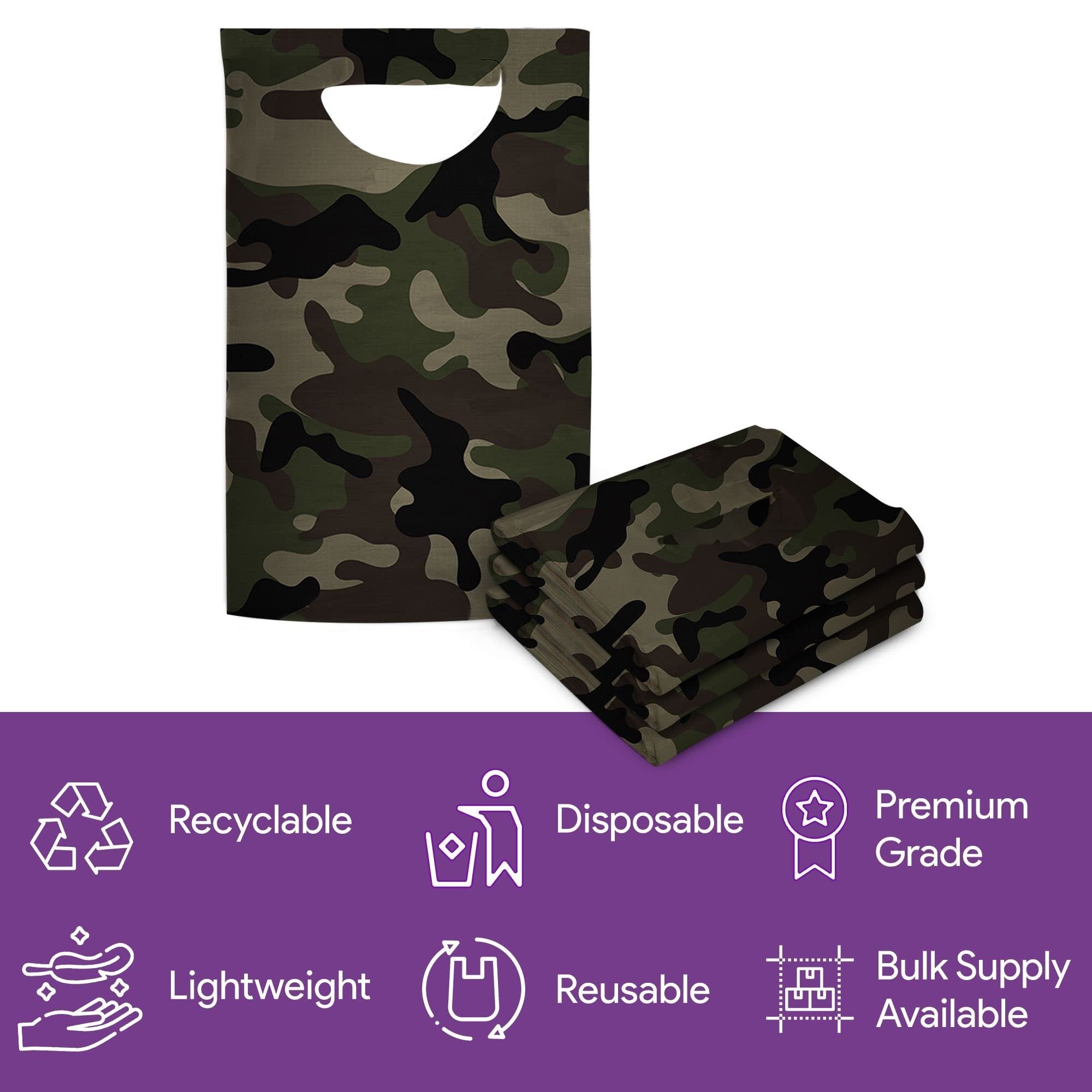 ProHeal Disposable Bibs For Adults, 50 Pack - Tie Back, 16" x 33" - Absorbent Tissue Front, Water Resistant Poly Backing - Adult Disposable Bibs for Eating, Dental Apron, And Senior Citizens - Camo