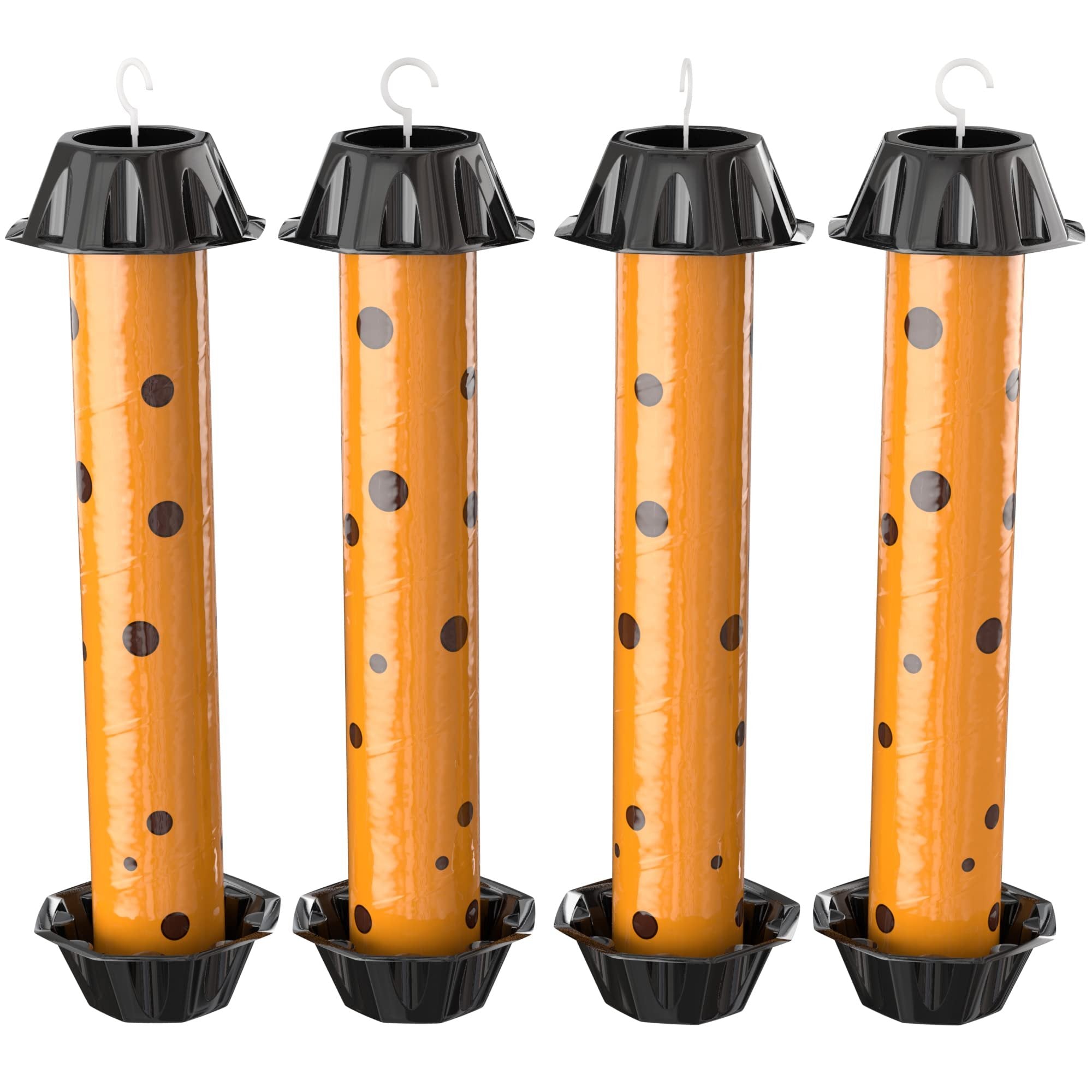 BLACK+DECKER Fly Trap Tubes for Indoors & Fly Traps Outdoor- Hanging Fly Sticky Trap Sticks for Catching Gnats, Mosquitoes House Flies, Horse Flies & Other Insects- 4 Pack, Pre-Baited