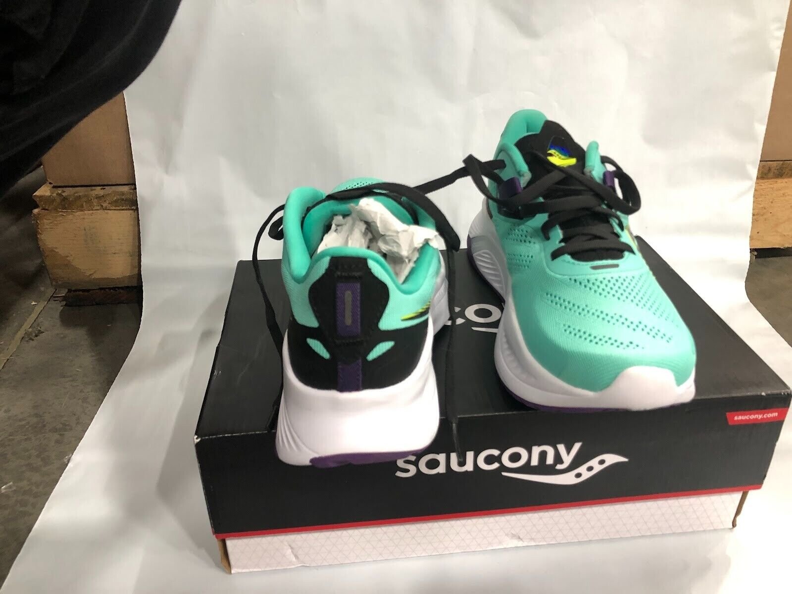 Saucony Women's Guide 15 Running Shoe, Cool Mint/Acid, 7.5