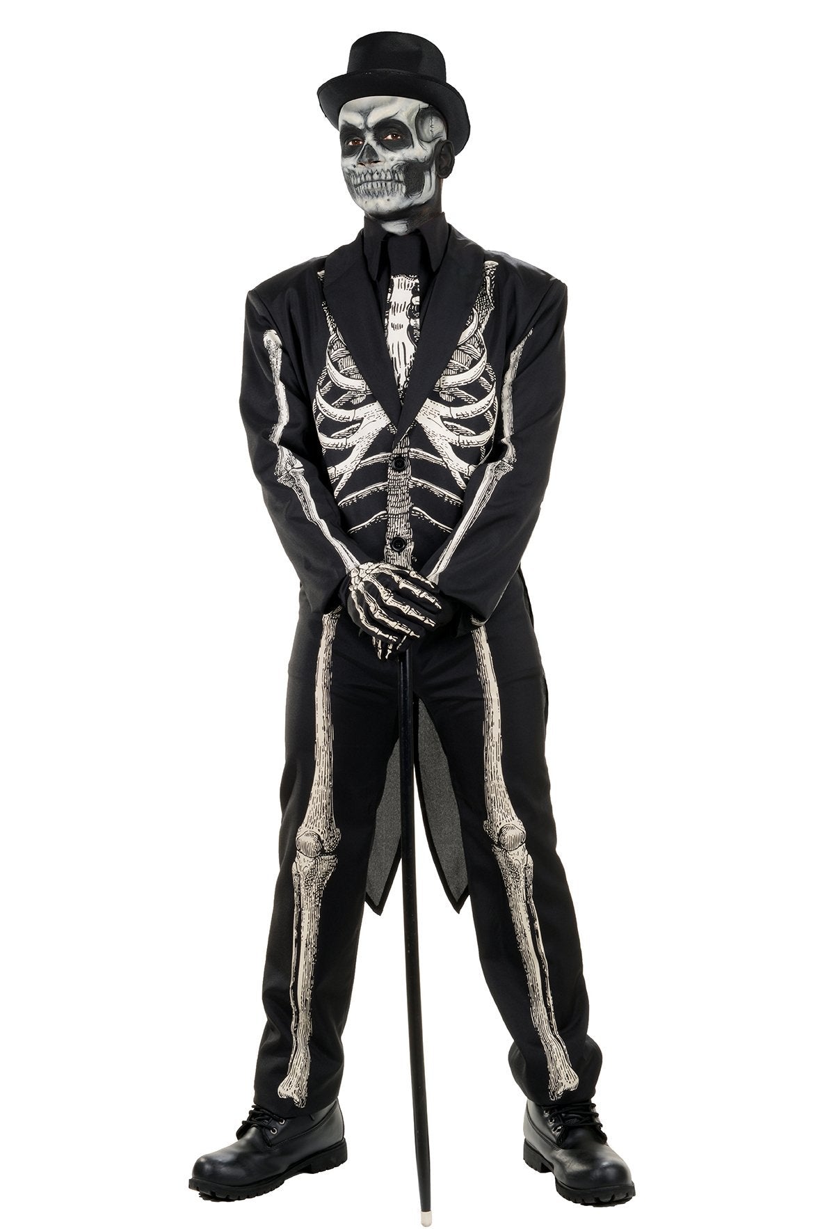 UNDERWRAPS Men's Bone Chillin Skeleton Tuxedo Costume, Black, Adult One Size