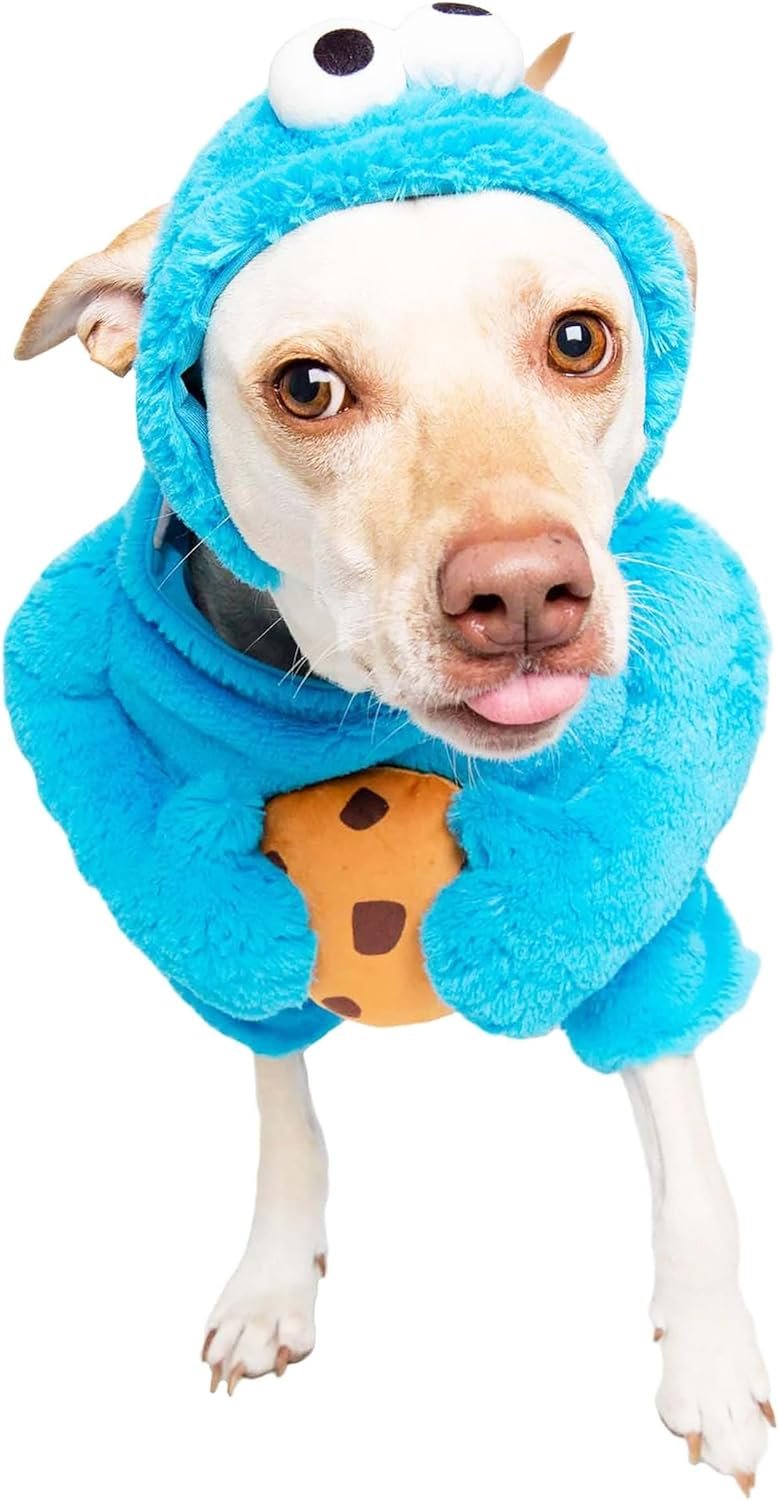 Pet Krewe Unleash The Parade X-Large Cookie Monster Dog Costume Sesame Street Pet Costumes - Perfect for Halloween, Christmas Holiday, Parties, Photoshoots, Gifts for Dog Lovers