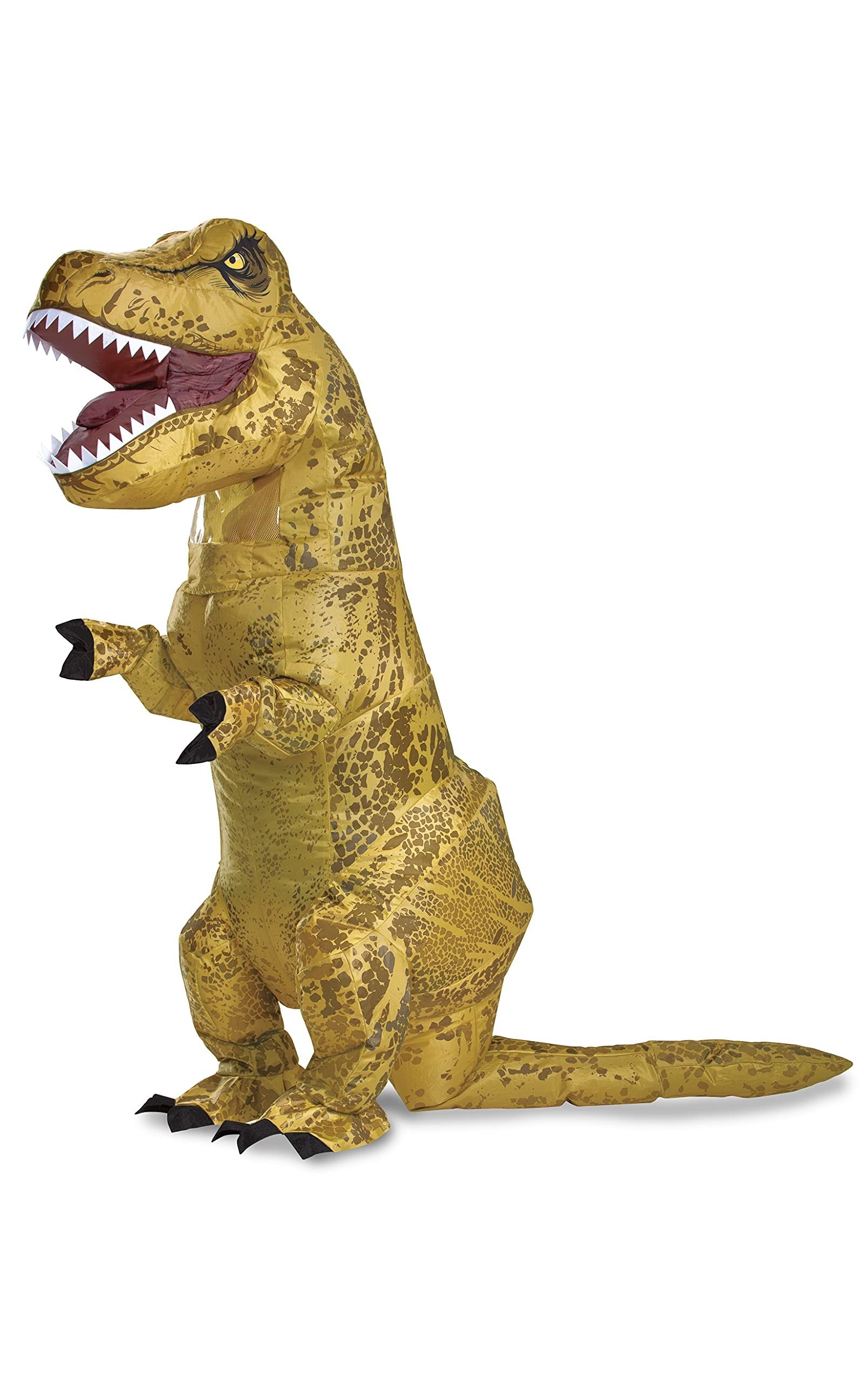 Jurassic World T-Rex Costume, Inflatable Dinosaur Costume for Kids, Children's Size, Fan Operated Expandable Blow Up Jumpsuit Multicolored