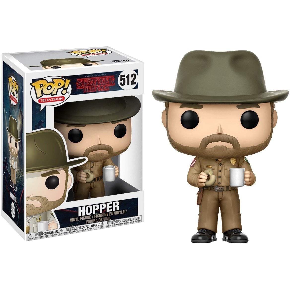 Funko Pop Television: Stranger Things - Hopper with Donut (Styles May Vary) Collectible Figure