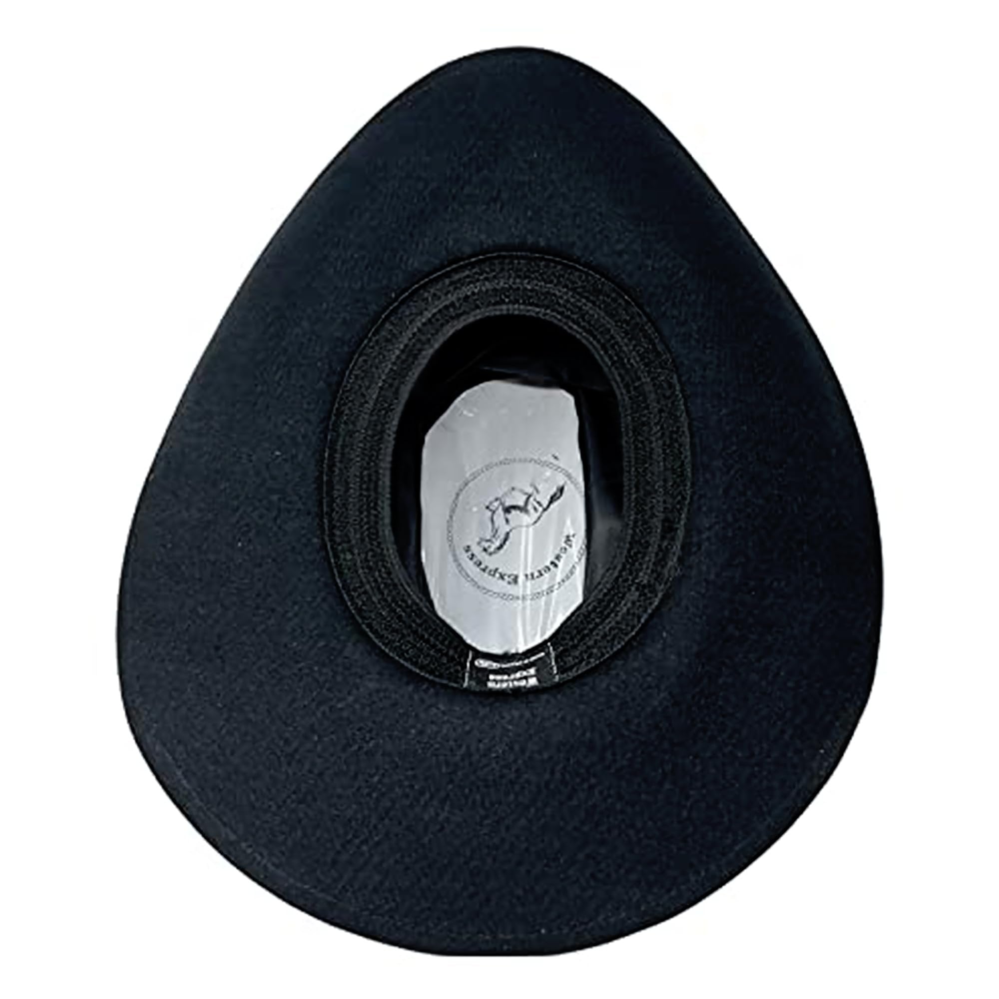 Western Pinch Front Faux Felt Cowboy Hat - Black Elastic Band L/XL