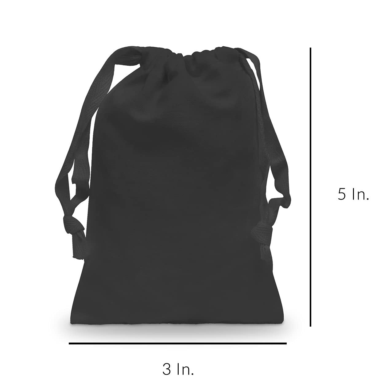 Prime Line Packaging 3x5 12 Pack Black Drawstring Bags, Little Gift Bags with Drawstring, Small Cloth Bag Muslin Pouch for Gifts Jewelry Favors Bulk