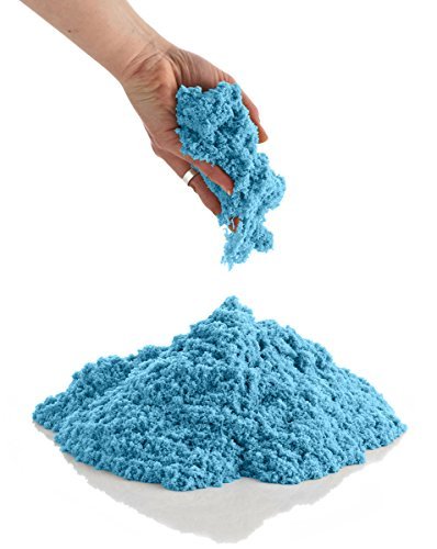 CoolSand Blue 5 Pound Refill Pack - Including: 5 Pounds Moldable Indoor Play Sand, Storage Container and Inflatable Sandbox