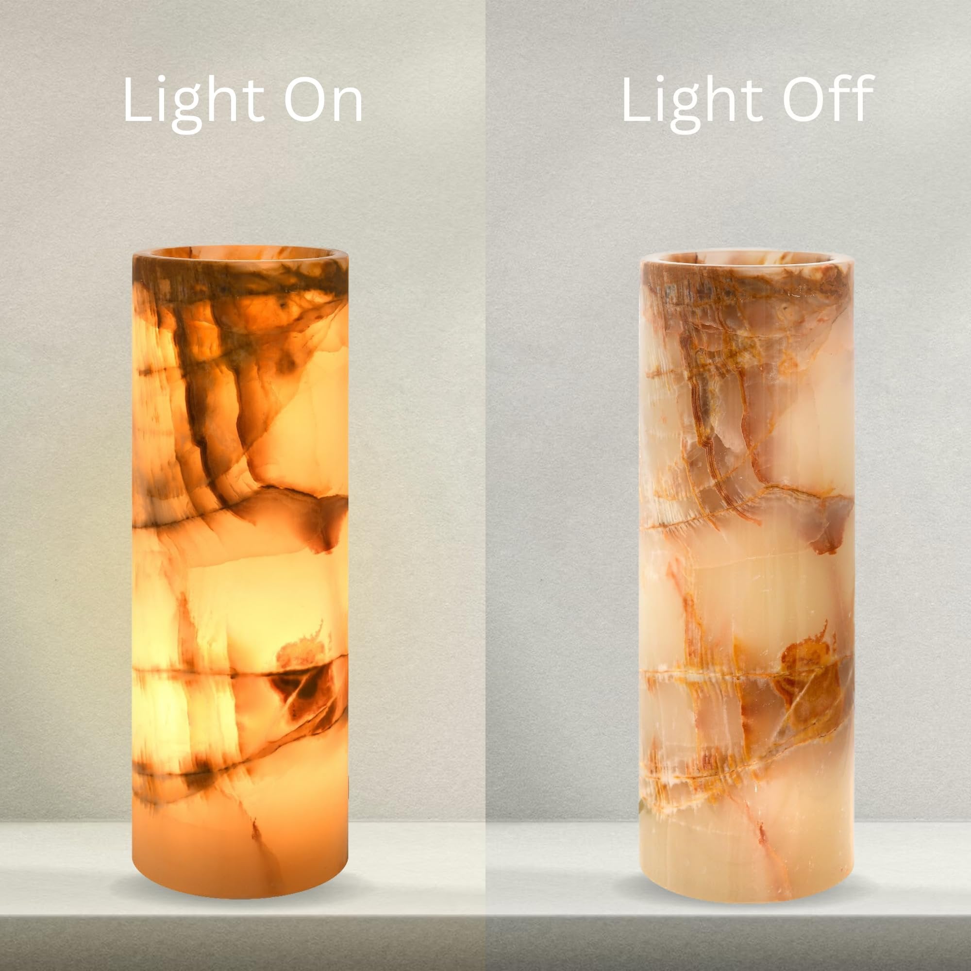 UMAID Elegant Handcrafted Onyx Marble Table Lamp, Warm Amber Glow, Relaxing Table Lamp for Office, Bedroom, Living Room, and Bedside, Includes Bulb and Dimmable Cord, Unique Home Decor Gifts