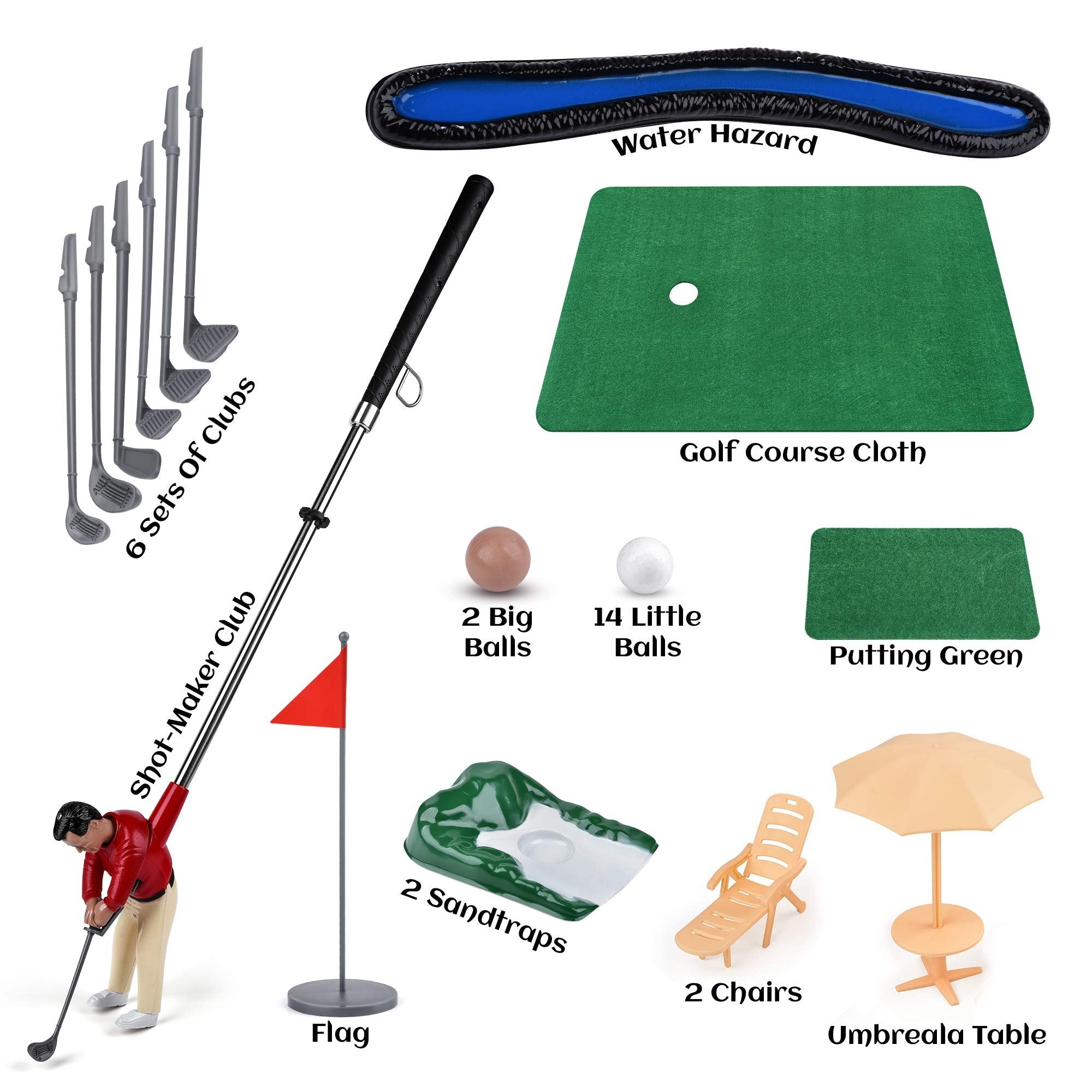 Abco Tech Mini Golfing Man Indoor Golf Kit - Golf Course Backyard Set - Complete Mini Golf for Home - Easy to Set Up and Play - Lightweight & Compact - Portable Mini-Golf Course