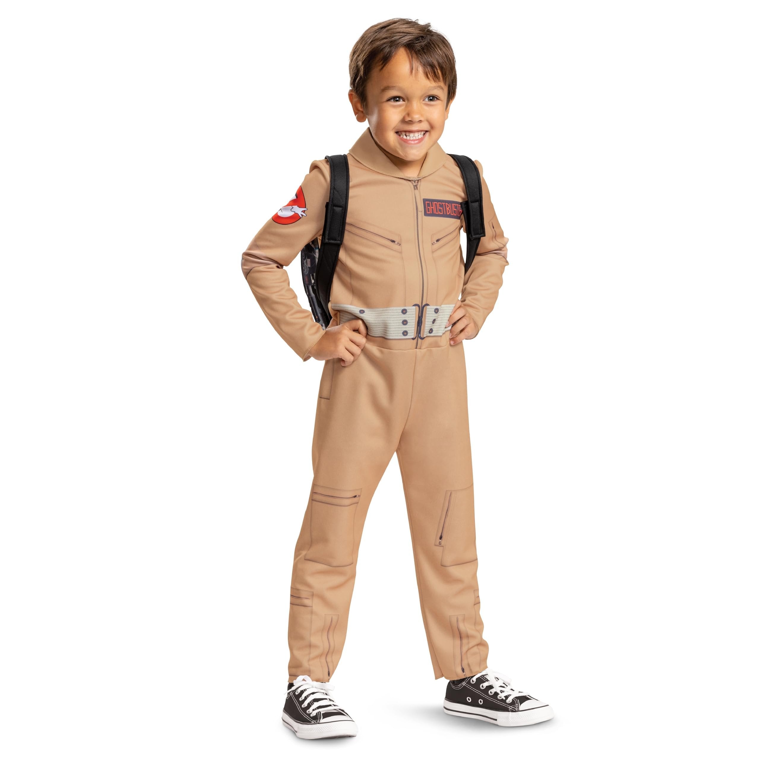 Disguise Ghostbusters Costume for Kids, Official Ghostbusters Classic Jumpsuit with Proton Pack Accessory, Toddler Size Medium (3T-4T)