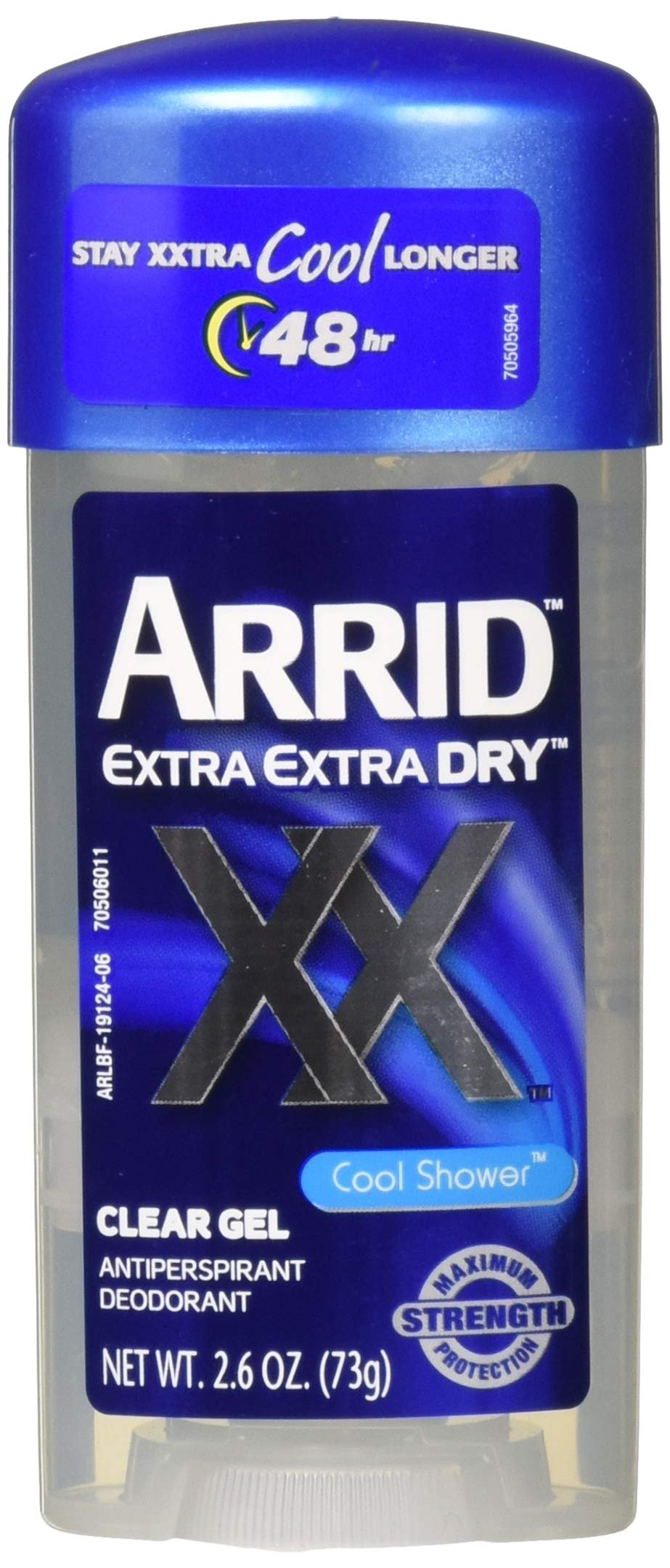 Arrid Extra Dry Antiperspirant Deodorant, Clear Gel, Cool Shower, 2.6 Oz (Pack of 4)