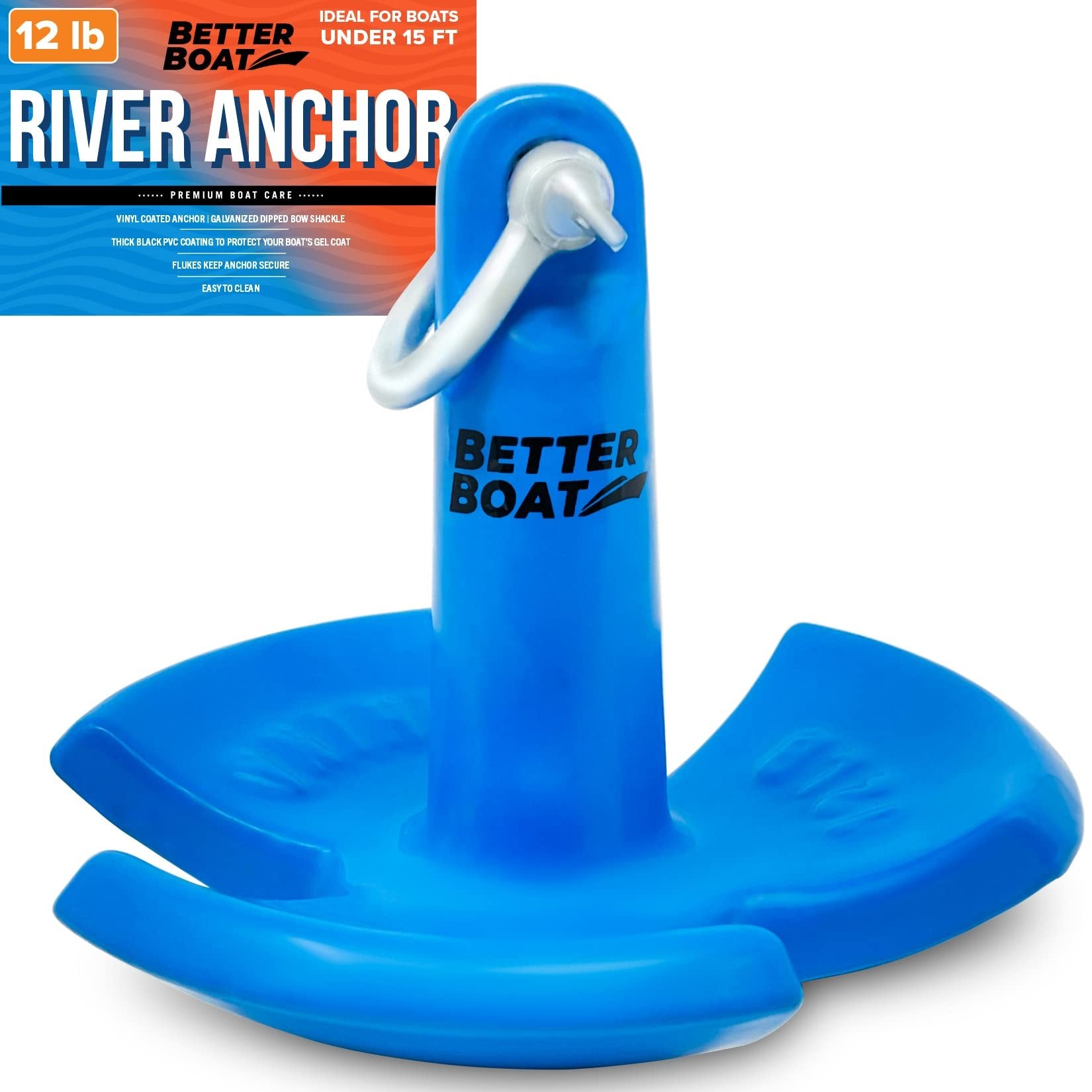 River Anchor 12lb Boat Anchor Mushroom Anchor 12 lb River Anchors for Boats Coated Anchor Marine Grade Pontoon or Boats 8, 10 or 15 Foot Boat Anchors 12, 20 or 30 Pound