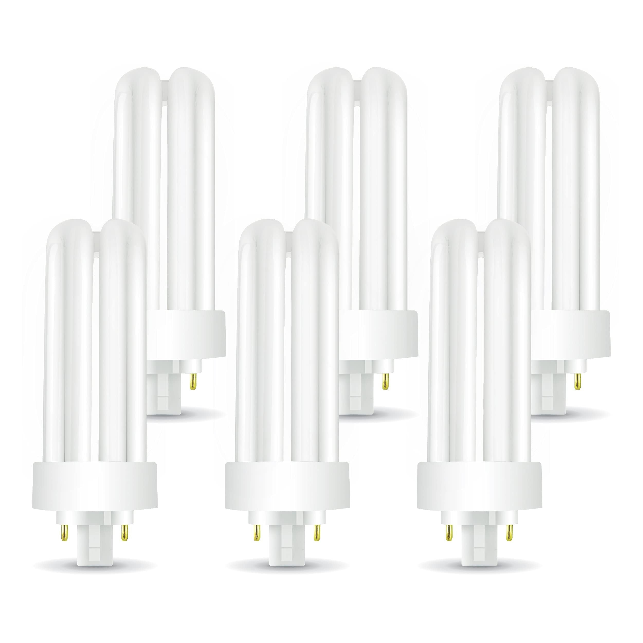 Circle (6 Pack) PLT-26W 865, 4 Pin GX24q-3, 26 Watt Triple Tube, Compact Fluorescent Light Bulb