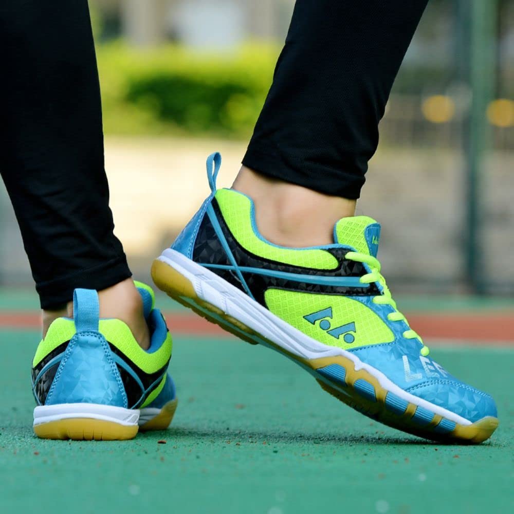Womens Lightweight Indoor Court Shoes Breathable Sneaker Cross Trainers for Pickleball, Badminton, Table Tennis (Green 803, 9.5)