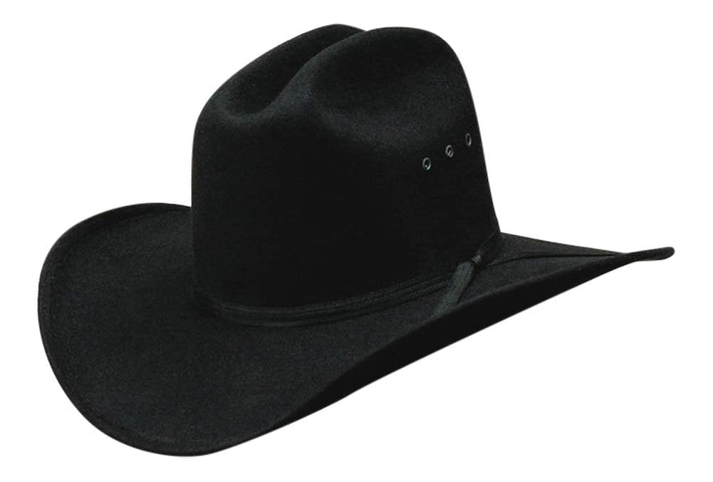 WESTERN EXPRESS All Black Faux Felt Cowboy Hat with Black Band (6 5/8)