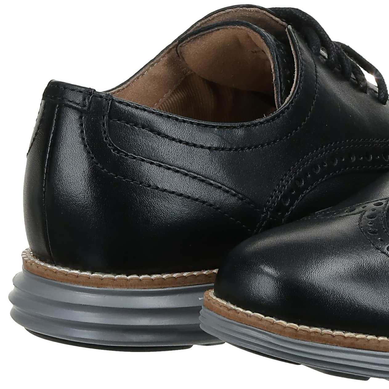 Cole Haan Men's Original Grand Shortwing Oxford Shoe, black leather/ironstone, 10 W US