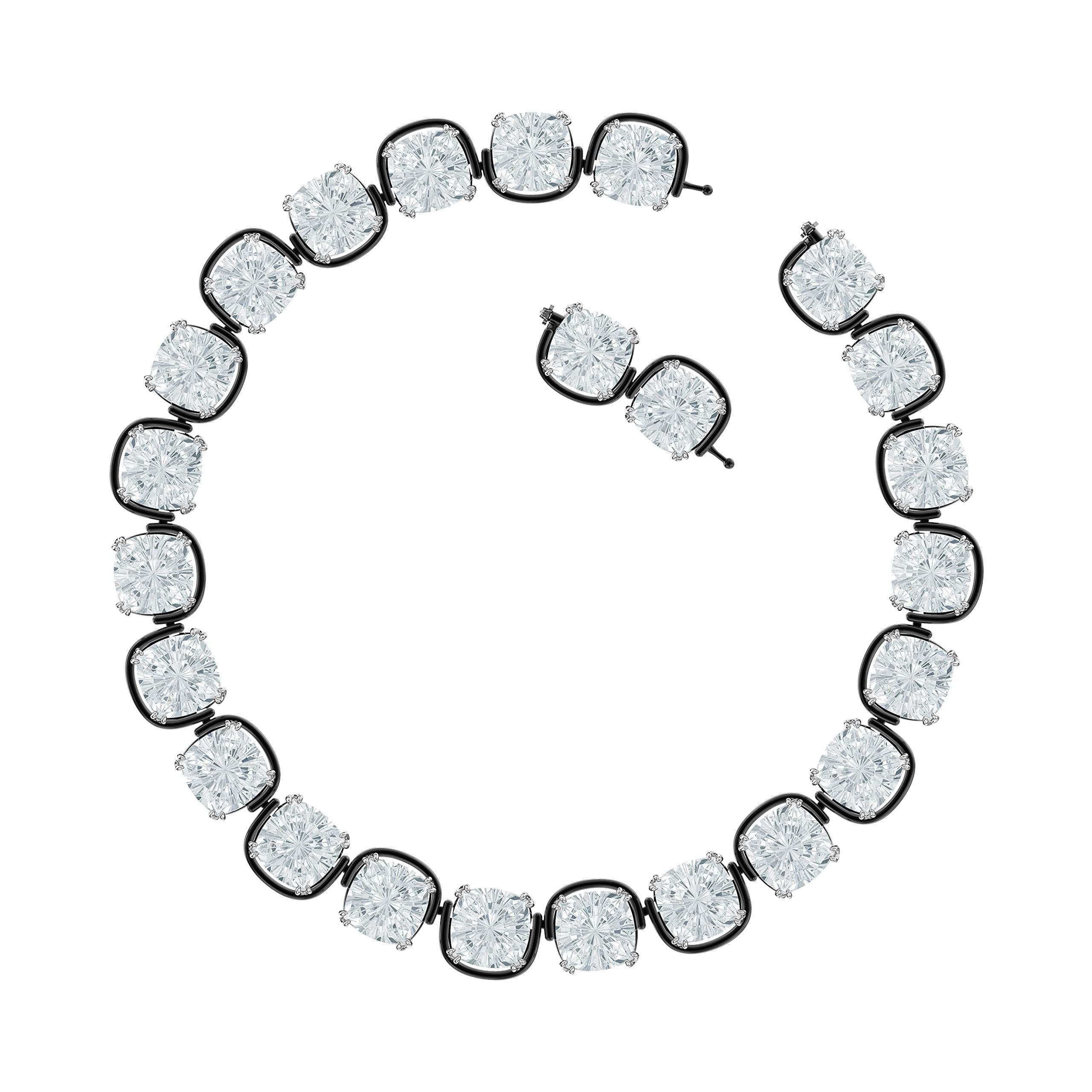 SWAROVSKI Harmonia All-Around Choker Necklace, Clear Cushion-Cut Swarovski Crystals, Mixed Metal Finish Chain, Part of the Swarovski Harmonia Collection