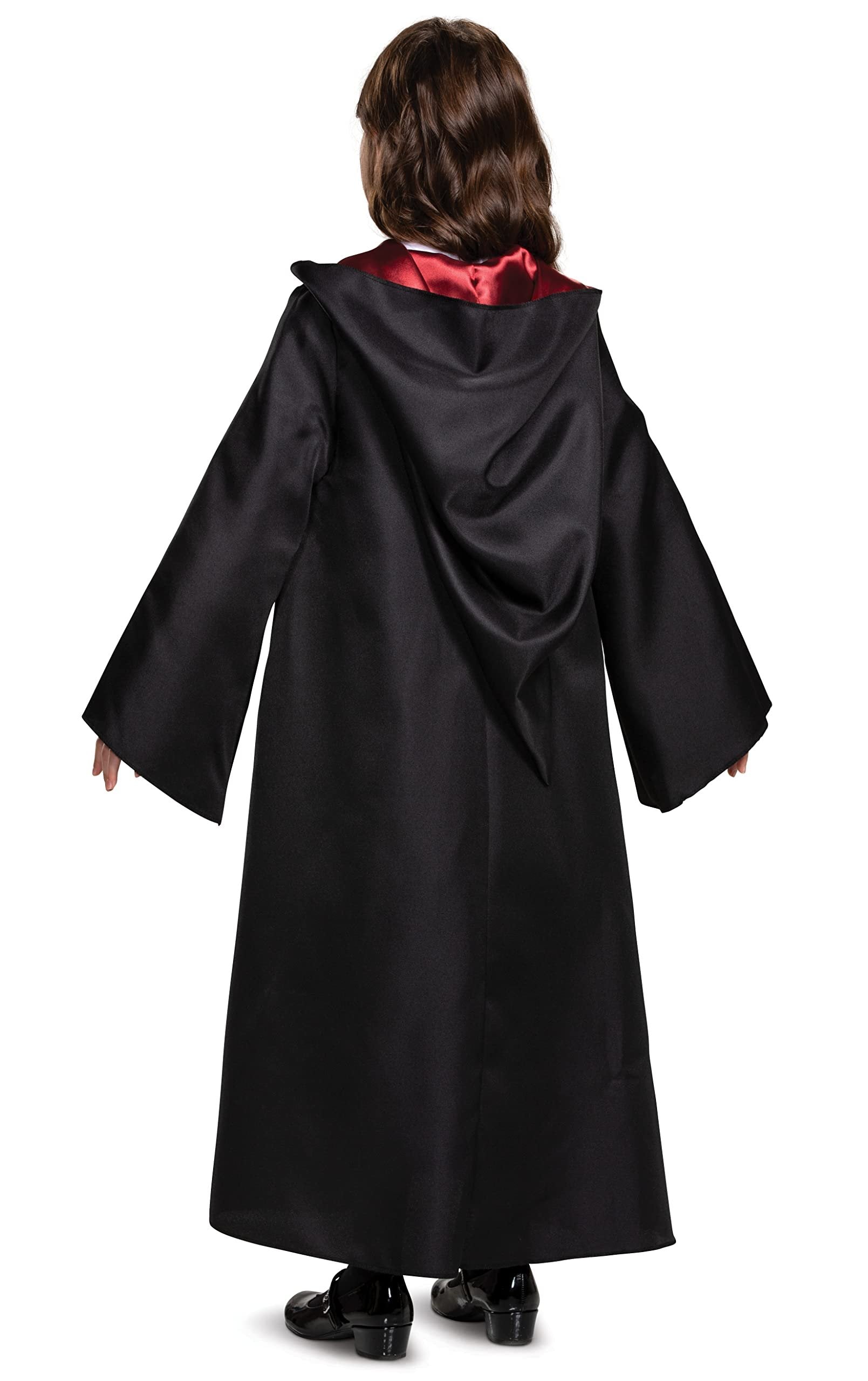 Hermione Gryffindor Costume Combo, Official Wizarding World Deluxe Robe with Tie and Wand, Kids Size Large (10-12)