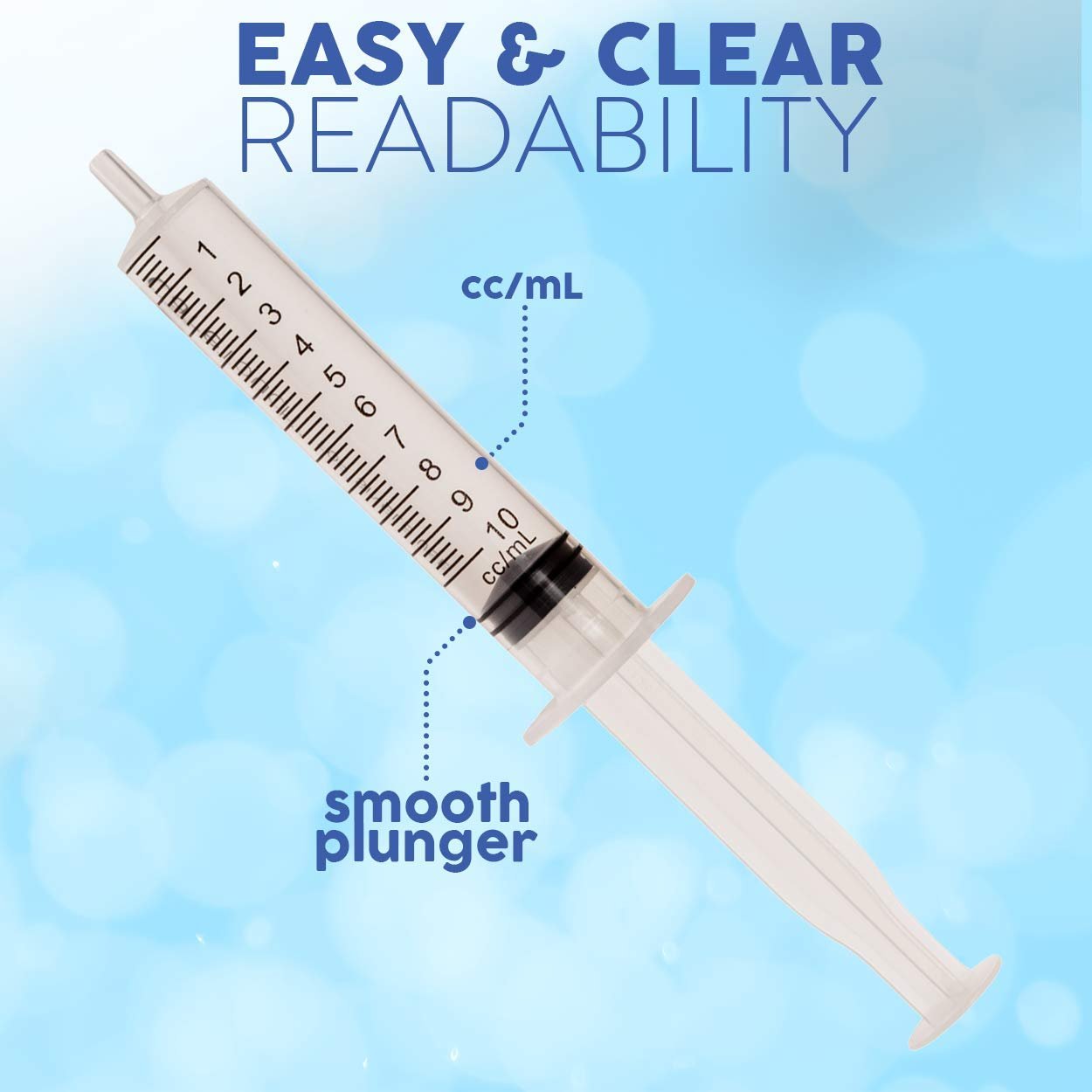 Care Touch 10ml Syringe with Luer Slip Tip - 100 Sterile Syringes - No Needle Great for Dispensing Oral Medicine and Home Care