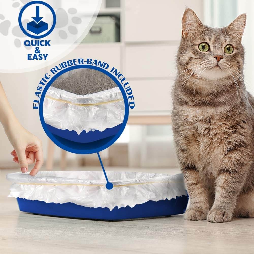 Alfapet Kitty Cat Litter Box Disposable, Elastic Liners- 30 Count For