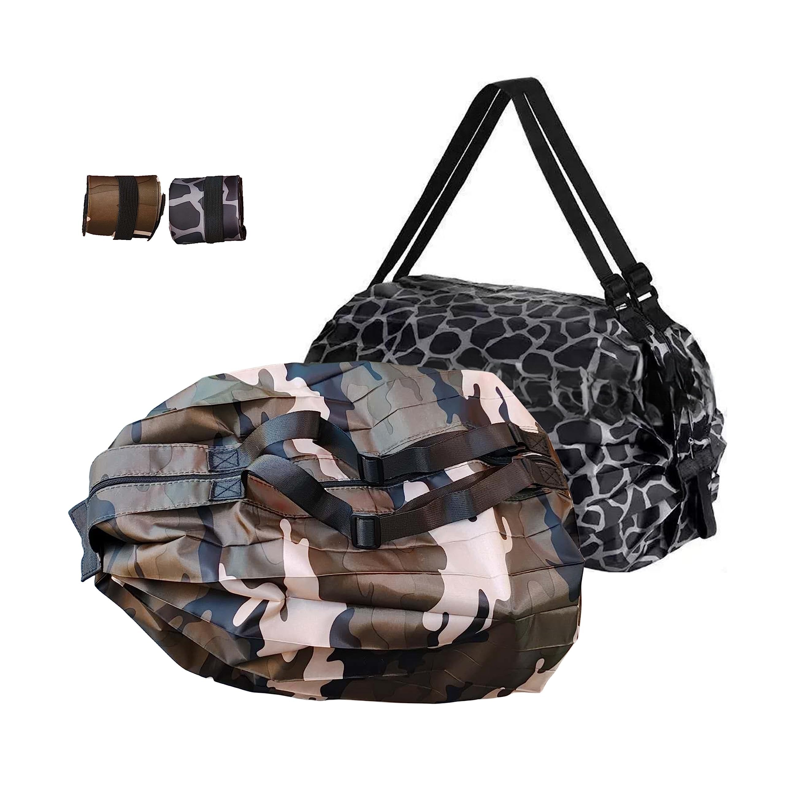 Sunny Your Day Dual-Color Duffel Bag: Stylish, Compact & Expandable for Easy Carry-On. Perfect for Weekend Adventures - Portable, On-the-Go Storage in Style!