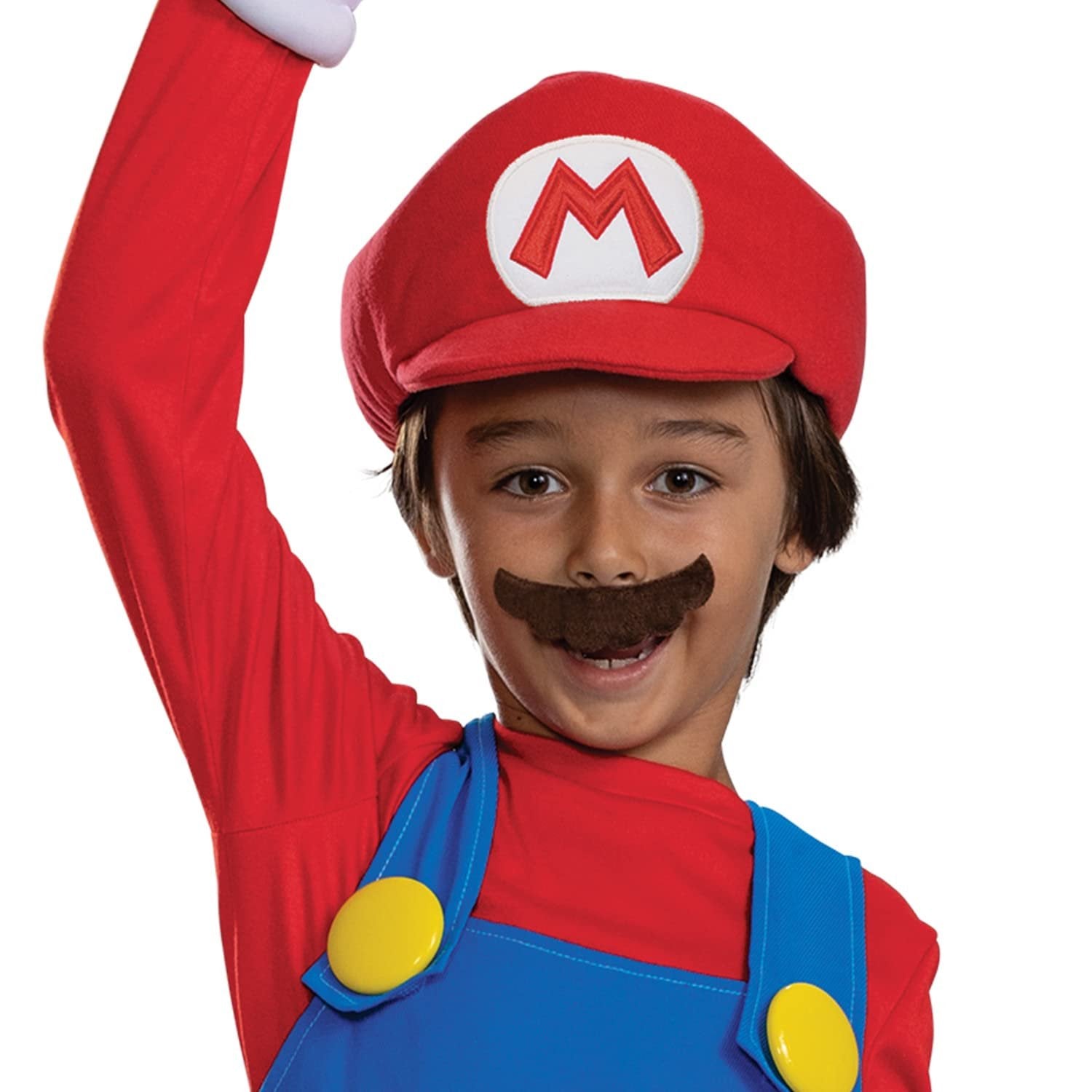 Disguise Mario Costume for Kids, Official Super Mario Bros Costume and Accessories for Children, Size (7-8)